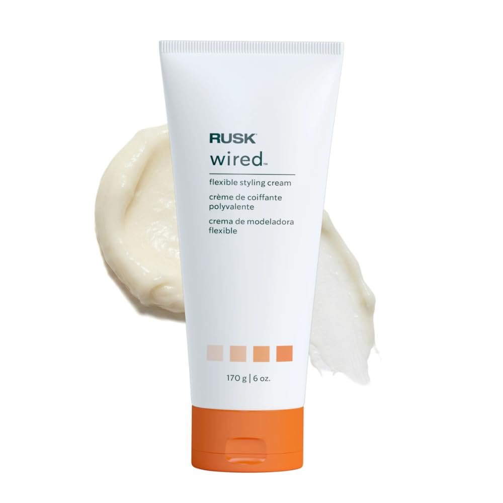 RUSK Wired Flexible Styling Cream – Frizz Control Hair Styling Products for Textured Definition & Pliable Hold – Flexible Hair Cream for All Types (6 oz)