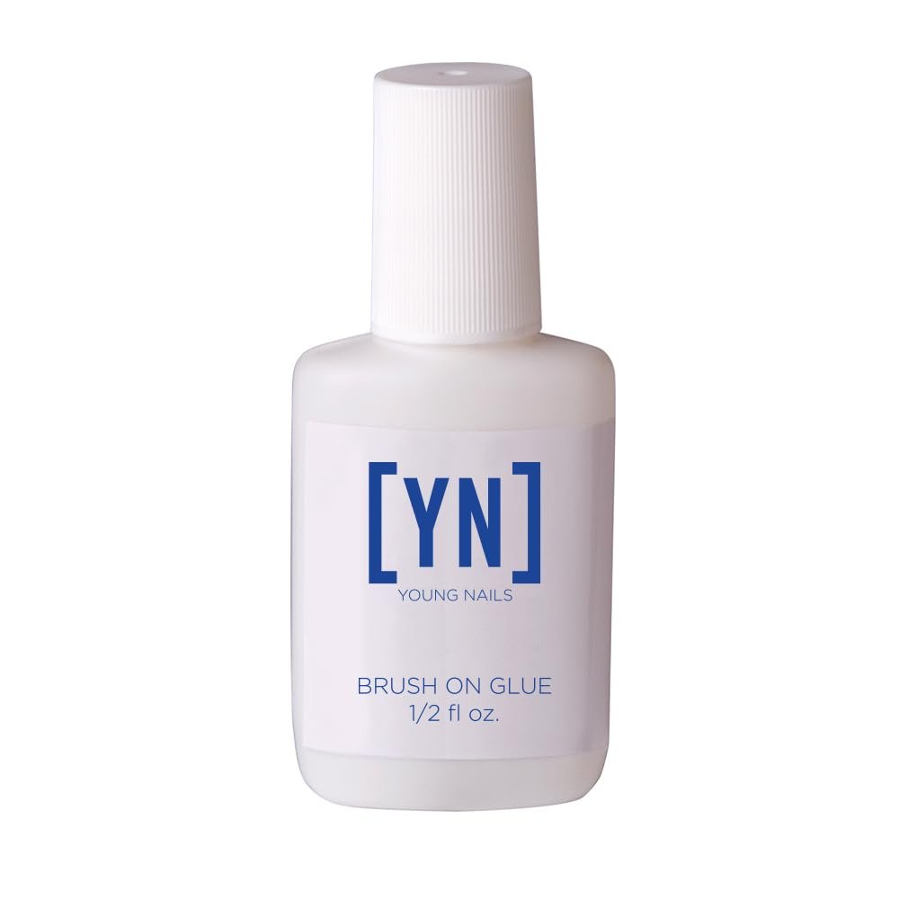 Young Nails Brush On Quick Dry Nail Glue – Strong Adhesive for Press Ons, Artificial Nail Tips, Best Nail Bond for Fast Application, Easy Fake Nails