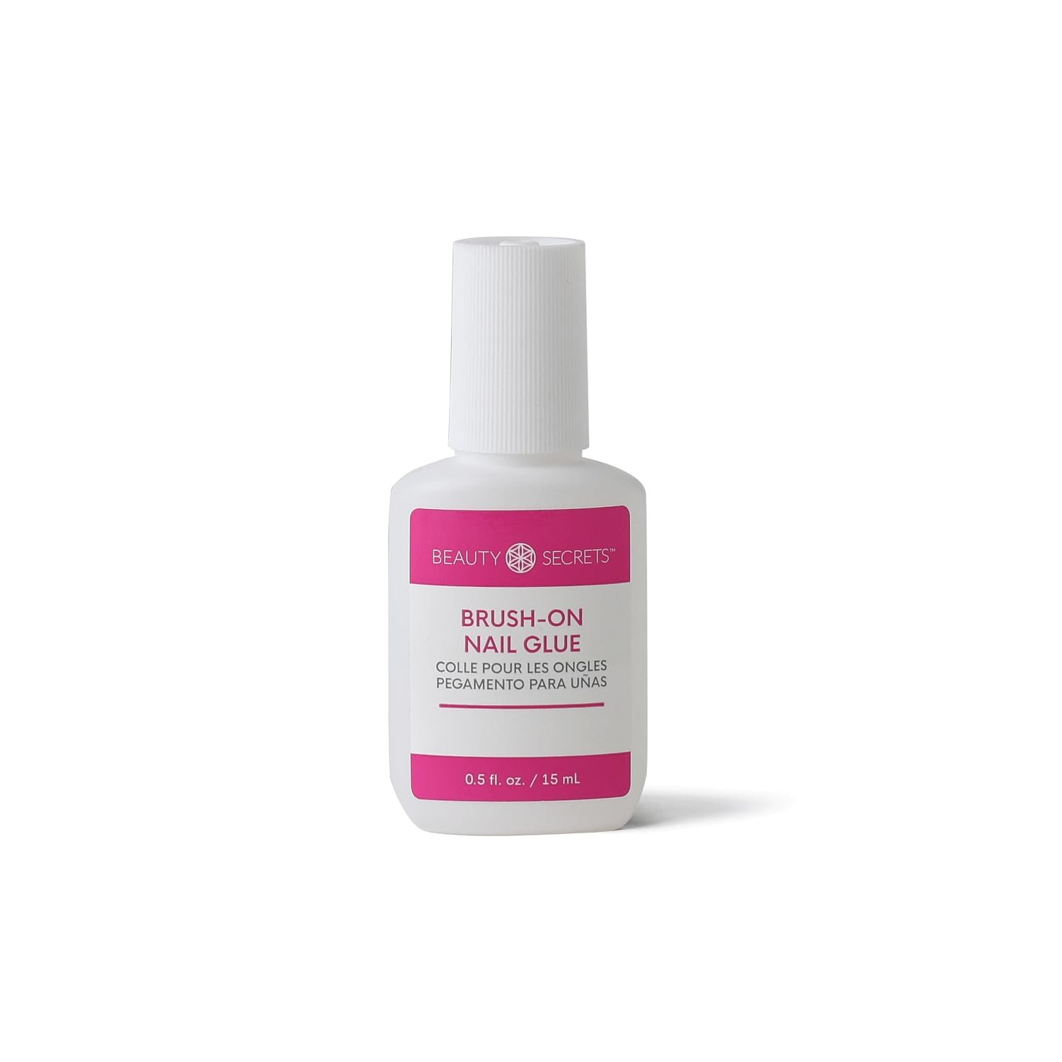 Beauty Secrets BrushOn Nail Glue, No Clog Bottle, Fast Drying, Long Lasting