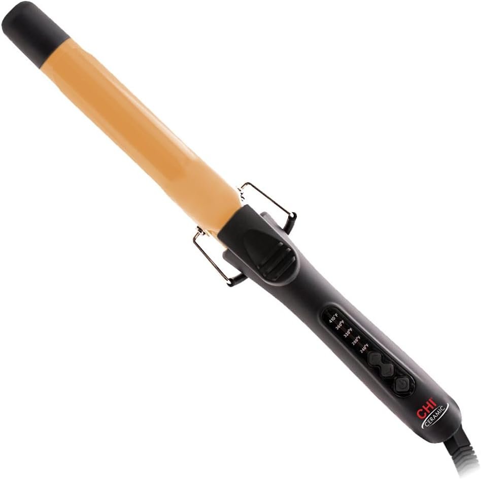CHI Tourmaline Ceramic Curling Iron, Adjustable Temperature, Professional Tourmaline Hair Curler with Auto Shut-Off for Smooth, Frizz-Free Curls & Waves, 1″ Barrel