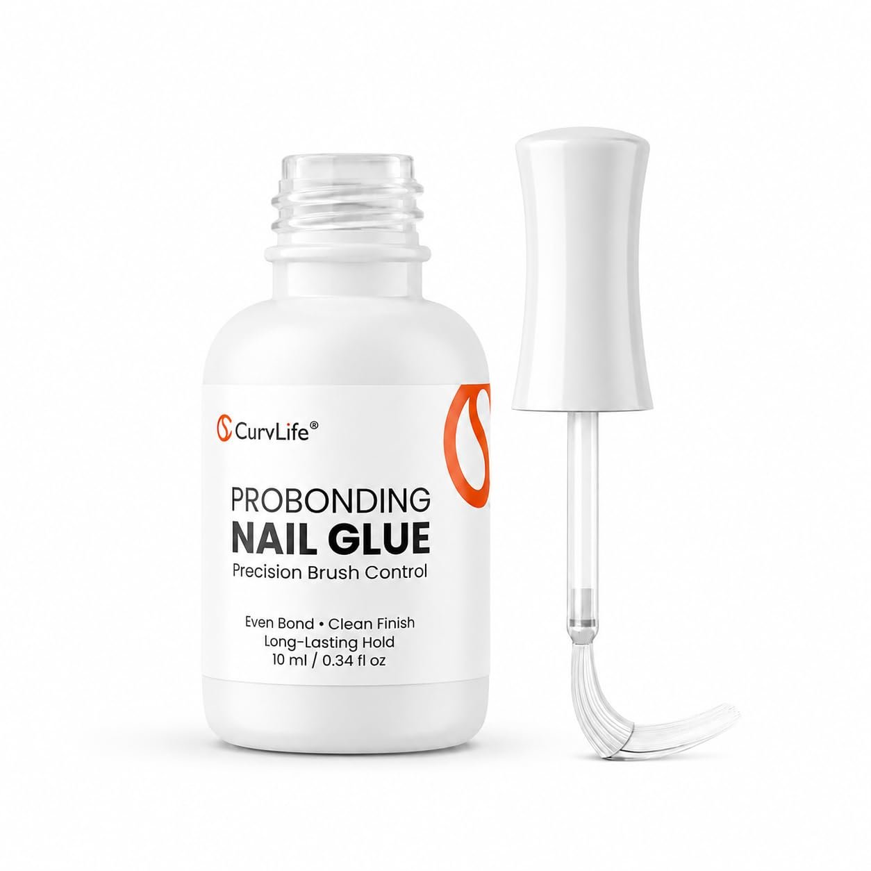 Curvlife ProBonding Nail Glue, 10ml Brush-On Semi Solid Nail Glue for Press On Nails, Fast Bonding with Precision Brush, Salon-Grade Hold for Acrylic & Artificial Nails