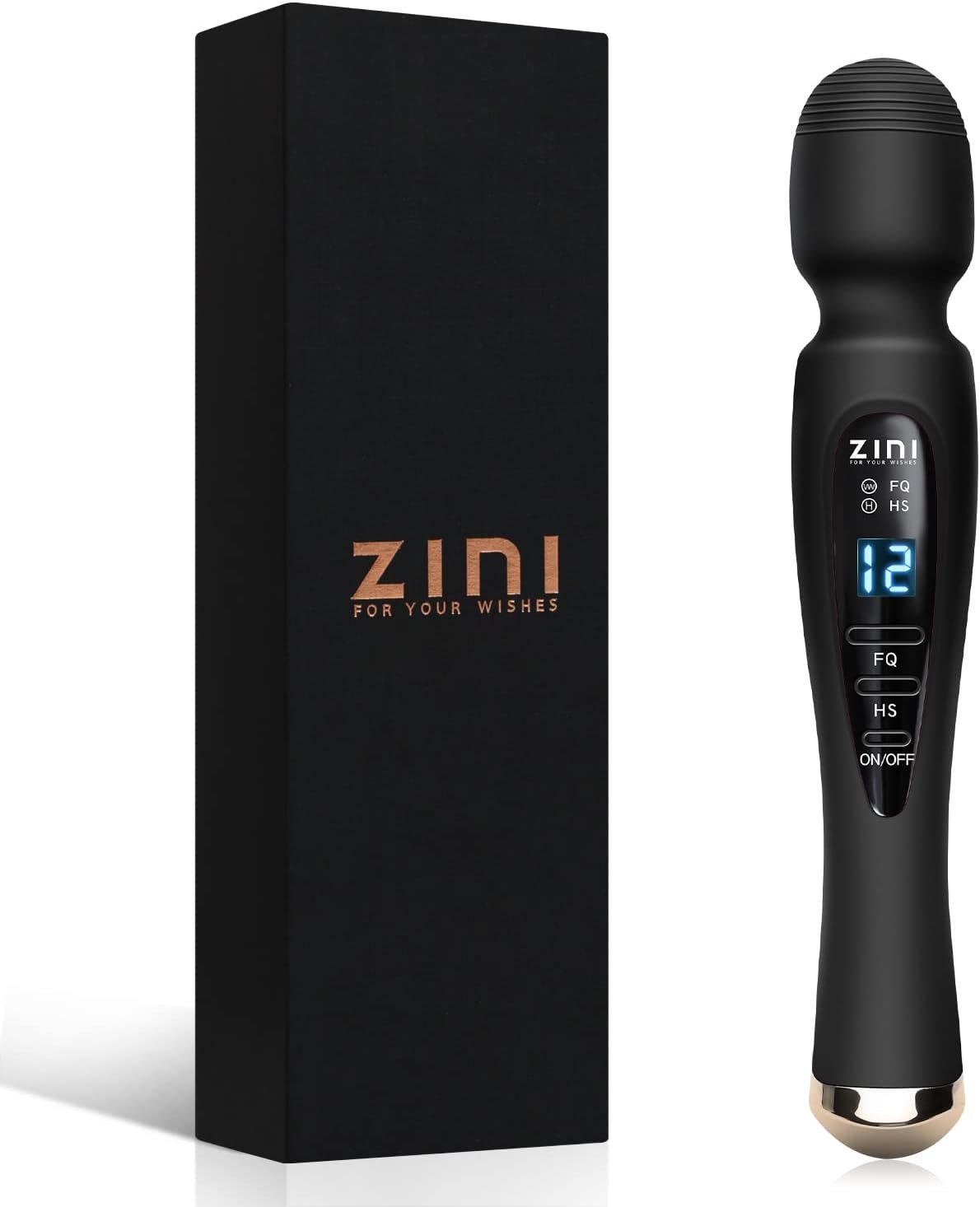 Handheld Massager for Back, Cordless Massager with LCD Display, Personal Massager for Pain Relief, Powerful 12 Vibrating Massage Wand, Black
