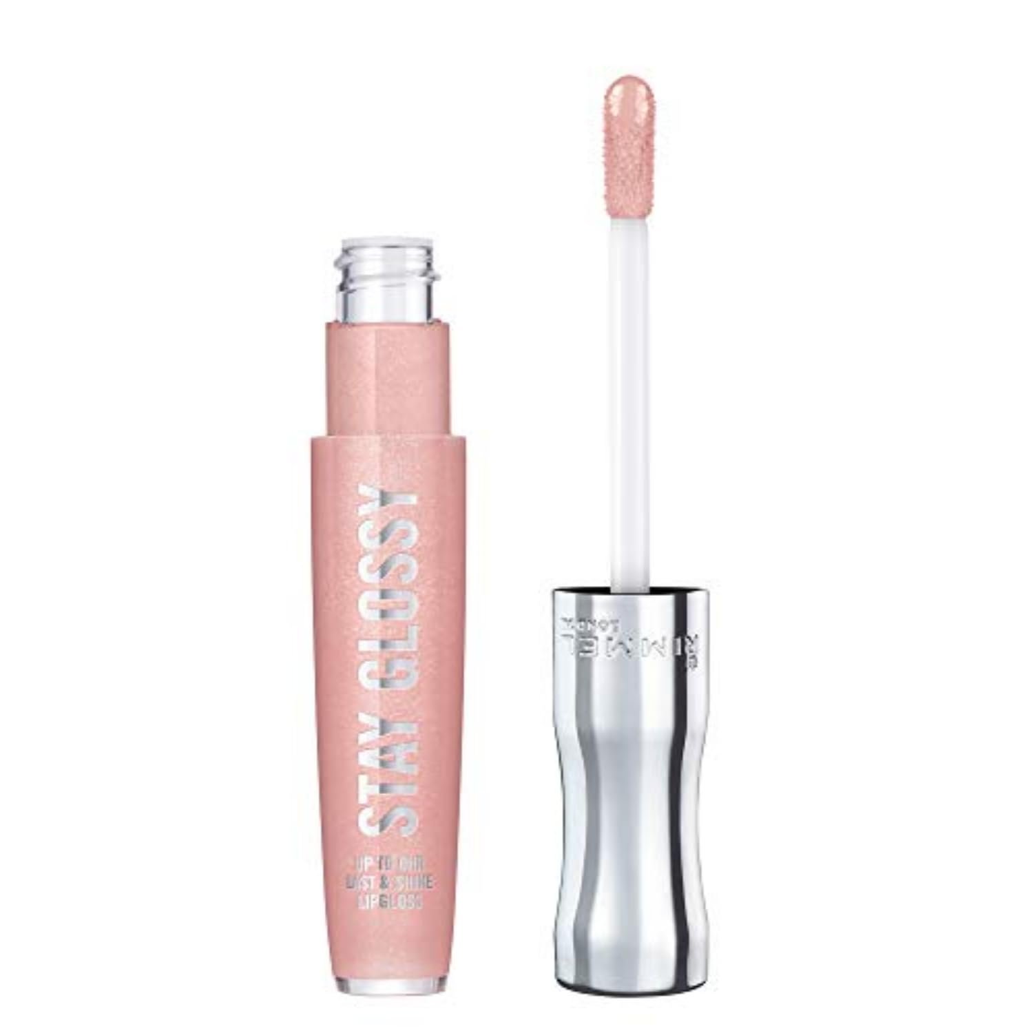 Rimmel Stay Glossy Lip Gloss – Non-Sticky and Lightweight Formula for Lip Color and Shine – 110 Dorchester Rose, .18oz