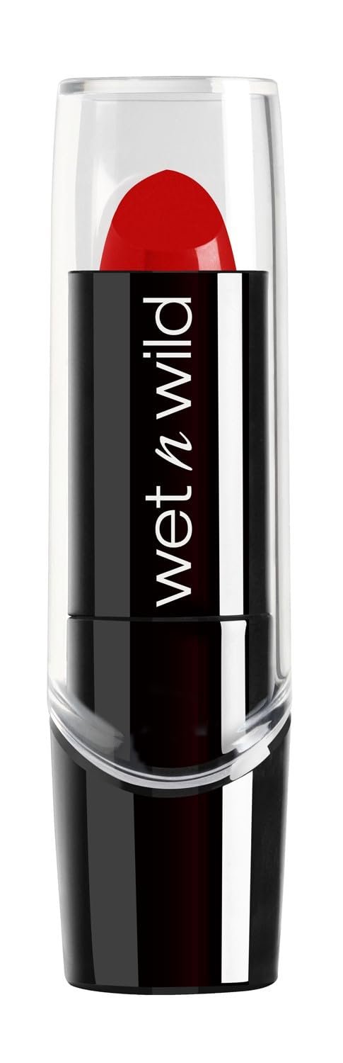 wet n wild Silk Finish Lipstick, Hydrating Rich Buildable Lip Color, Formulated with Vitamins A,E, & Macadamia for Ultimate Hydration, Cruelty-Free & Vegan – Hot Red