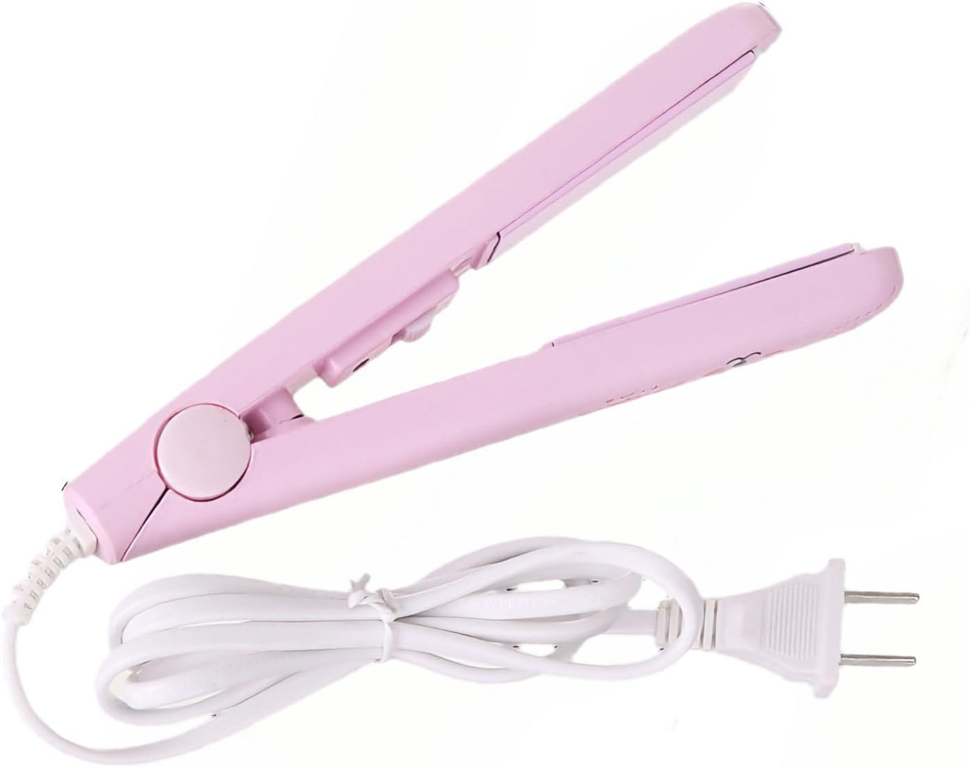 Mini Hair Straightener,Mini Flat Iron 2 in 1 Hair Curler 100-240v 20w Tourmaline Ceramic + Plastic,Mini Flat Iron Small Mini Straightener Flat Iron for Travel, Dormitory Or Home (Pink/Us Plug)