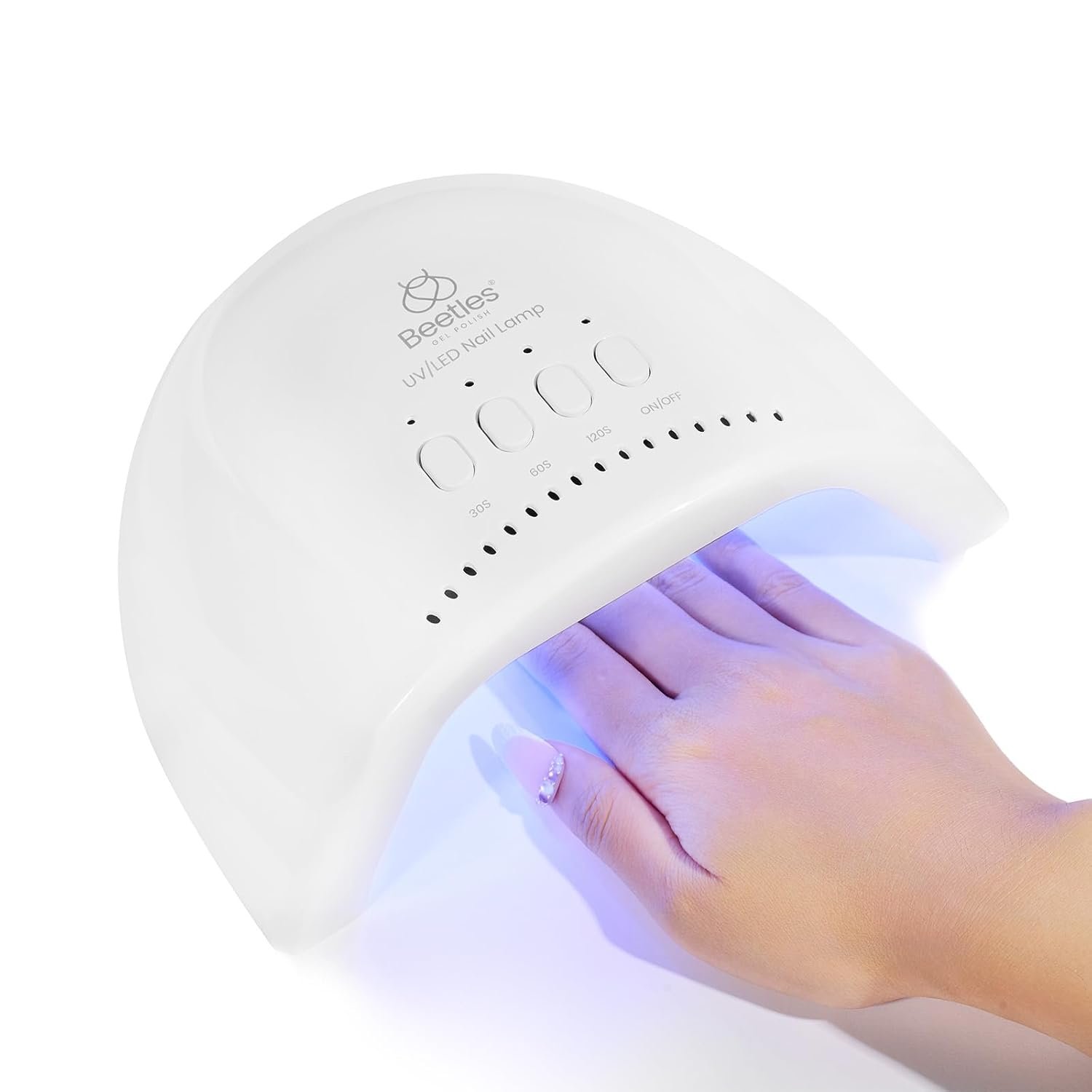 Beetles UV Nail Lamp, LED Nail Lamp with 3 Timer 30/60/120s UV Light for Gel Nails Smart Sensor Nails Dryer for Fast Curing Gel Polish Top Coat and Base Coat, DIY Salon Manicure Art Tools, White