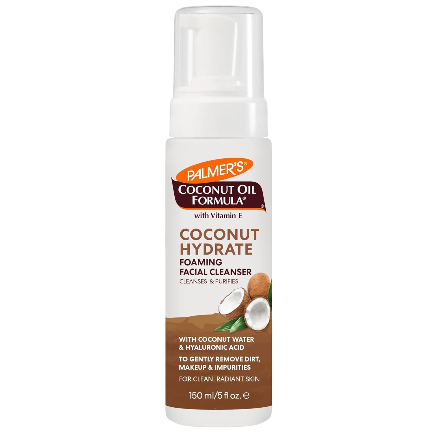 Palmer’s Coconut Oil Formula Coconut Hydrate Foaming Facial Cleanser, 5 Fl Oz, Face Wash with coconut water, Hyaluronic Acid & Vitamin E, Gentle Cleansing, Purifying & Moisturizing Skin Care