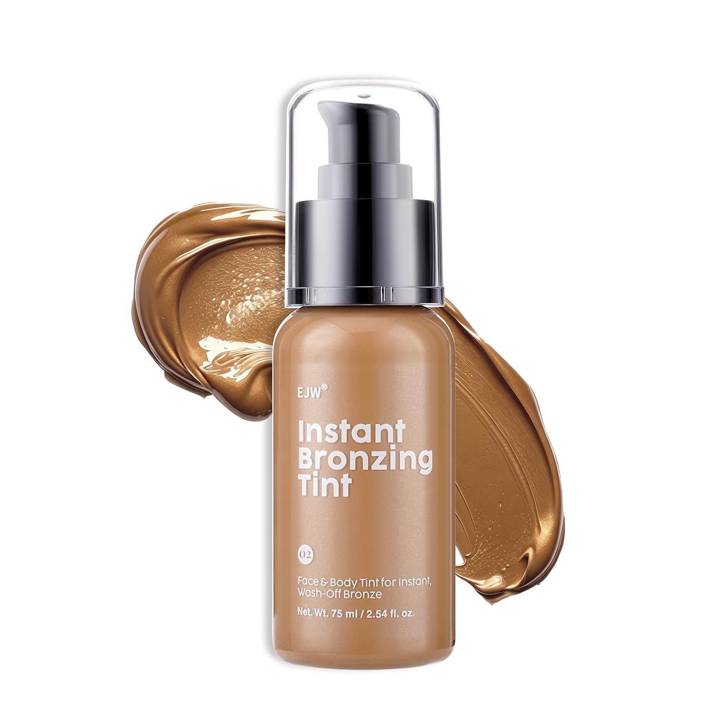 EJW Instant Face & Body Bronzer Makeup, Waterproof Sunless Tanning Lotion, Bronze Glow Foundation for Men & Women, Body Blur for Competitions, Parties & Beach Days, Matte Bronze