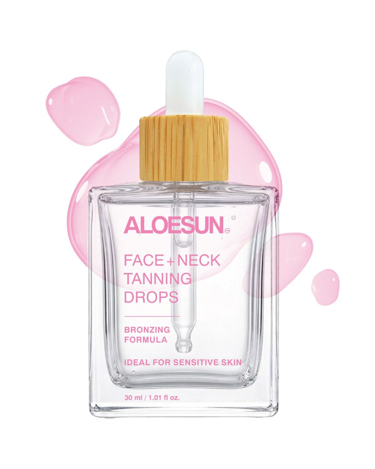ALOESUN Self Tanning Drops for Face & Body – Gradual Self Tanner Drops – Sunless Tanning – Streak-Free Bronzing – Hyaluronic Acid & Vitamin E – Vegan & Cruelty Free – Non-Comedogenic – 1.01 fl oz