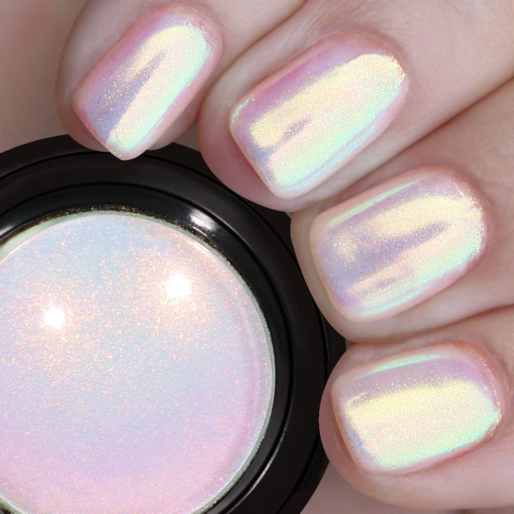 Pretty Diva Aurora Chrome Nail Powder – 0.3g Aurora Mermaid Unicorn Iridescent Chrome Powder for Nails