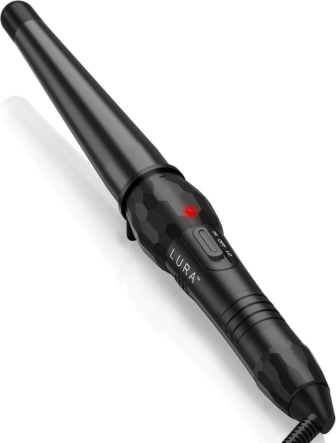 LURA Ceramic Tourmaline Coating Curling Wand, 3/4-1 1/4 Inch Barrel Hair Curler with 2 Heat Setting (320/410℉), Suitable for All Hair Types