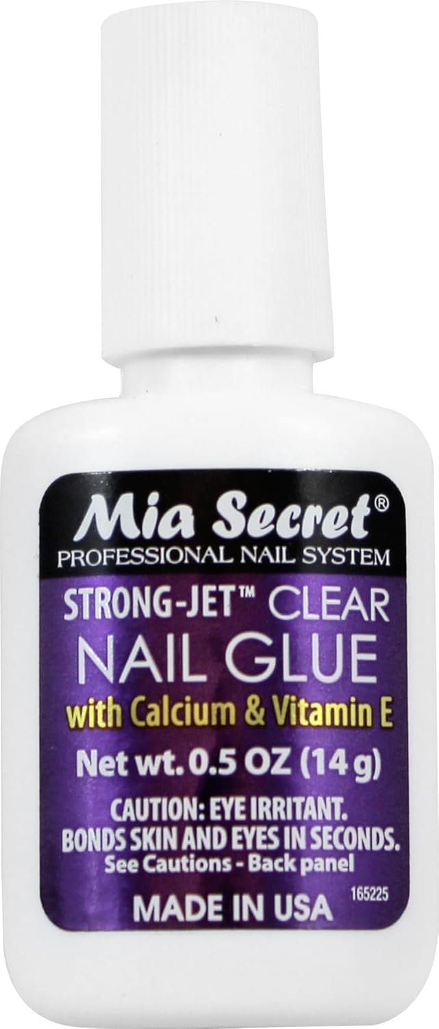 Mia Secret Strong-Jet Brush On Clear Nail Glue 335 – Ideal to adhere Crystals Over Any Acrylic and Gel Surface