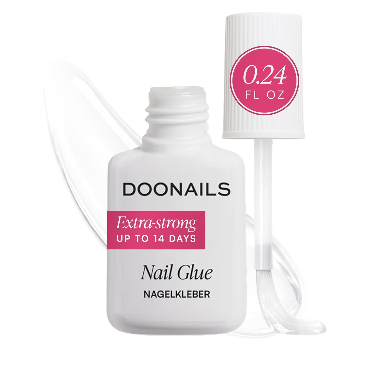 DOONAILS Extra Strong Nail Glue – Brush On Nail Glue for Press On Nails, Nail Tips, Fake Nails & Art – Fast Drying, Long-Lasting Hold, Gel Nail Glue, Vegan & Cruelty-Free, para Uñas Postizas