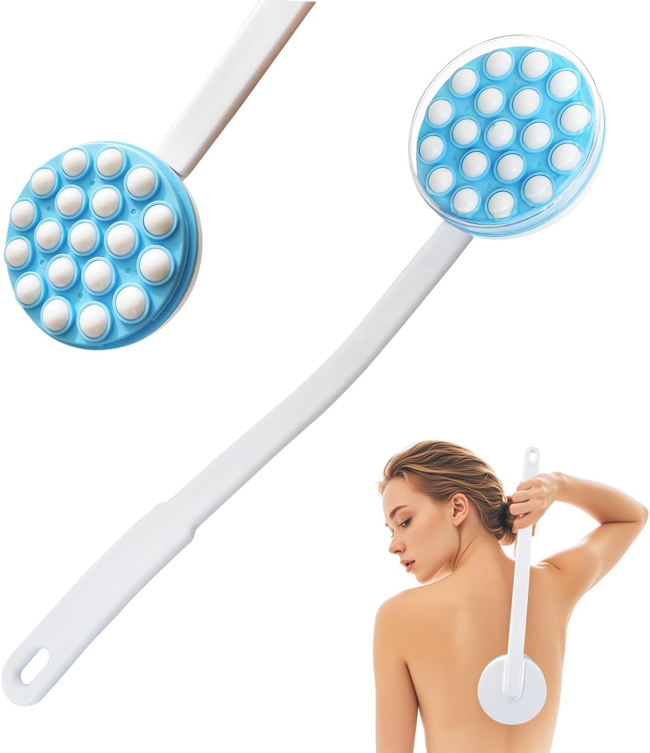 Lotion Applicator for Back – Back Lotion Applicator for Women Men Elderly – Curved Long Handle Easy Reach Self Apply Body Cream,Sunscreen,Moisturizer