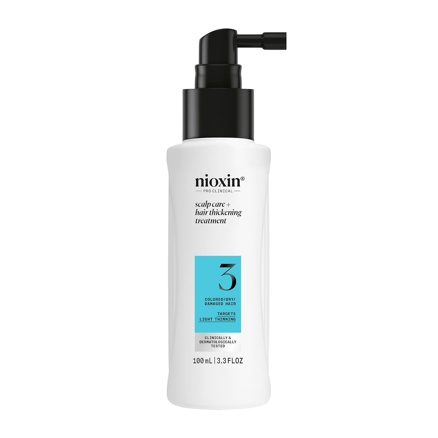 Nioxin System 3 Scalp Care + Hair Thickening Leave-In Treatment | For Colored, Dry, & Damaged Hair with Light Thinning | Strengthen & Nourish with Niacinamide & Biotin