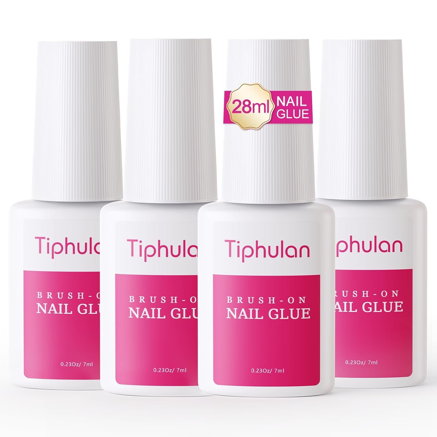 28ml Brush On Nail Glue for Press On, Acrylic Nails – Super Strong, Durable & Long-Lasting, Mess Free, Travel Friendly, 0.92 oz(4PCS)