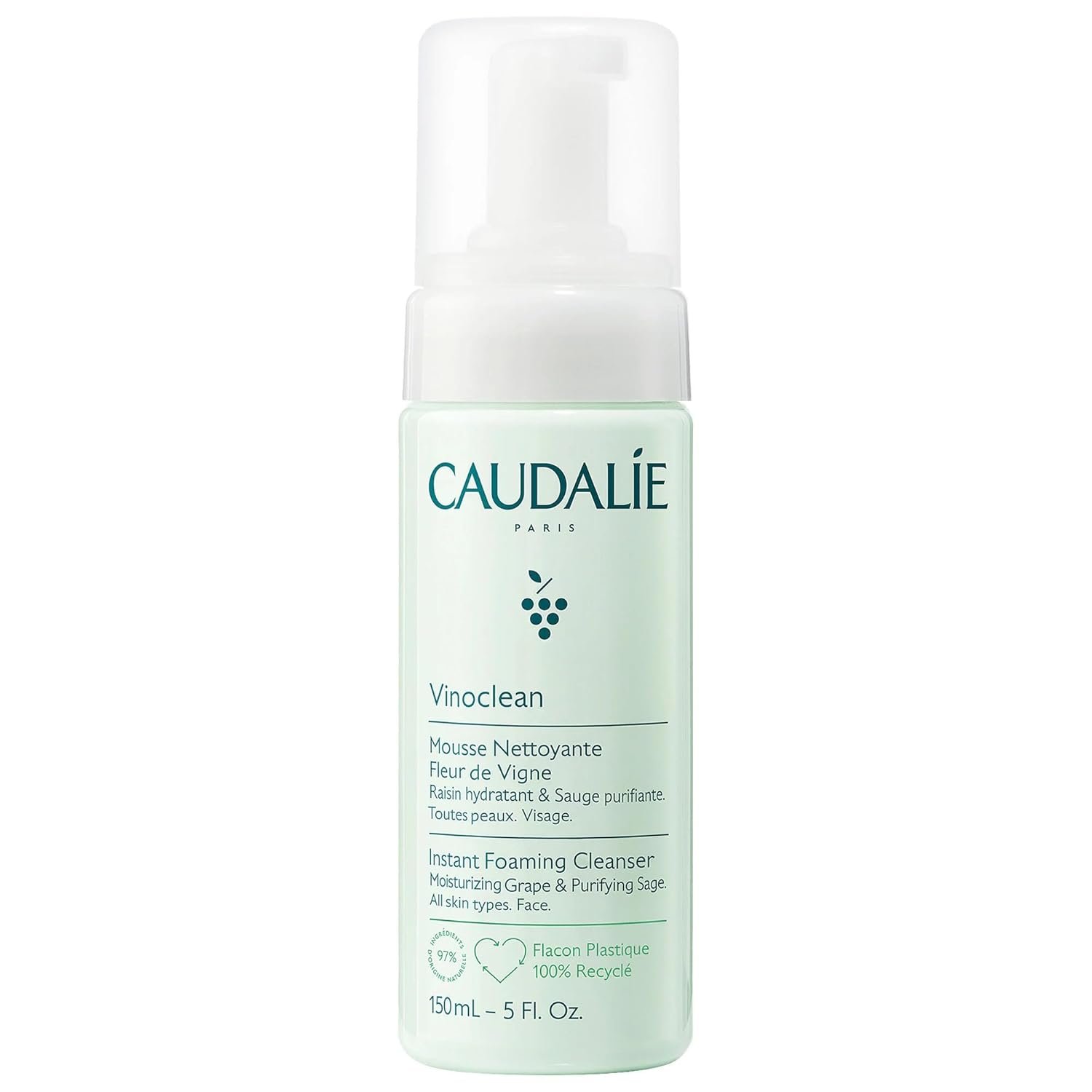 Caudalie Vinoclean Gentle Instant Foaming Facial Cleanser for All Skin Types