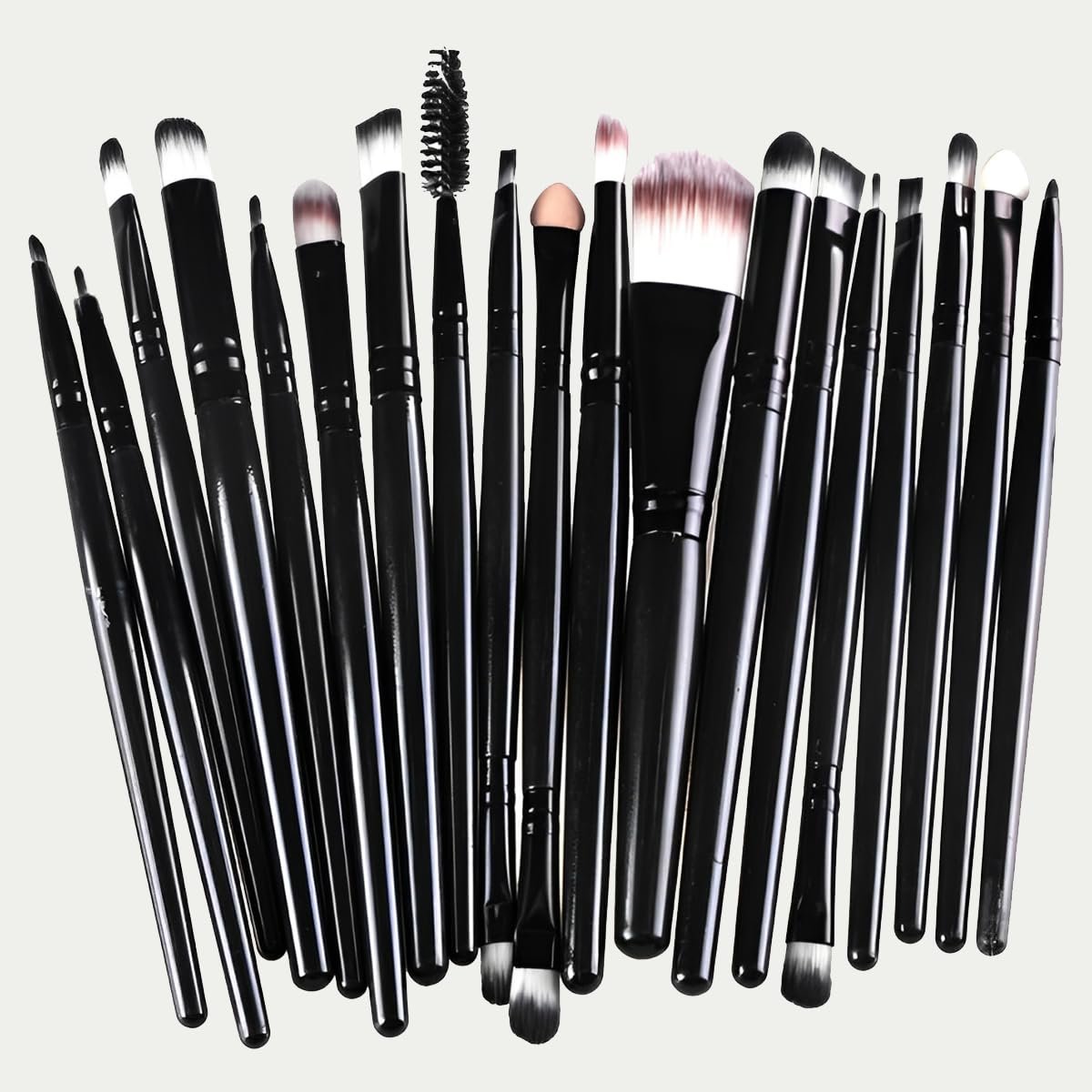 20PCS Makeup Brush Set for Blending, Contouring, Eyebrow Soft Face and Eye Cosmetics Brushes Beauty Tools for Women(Black)