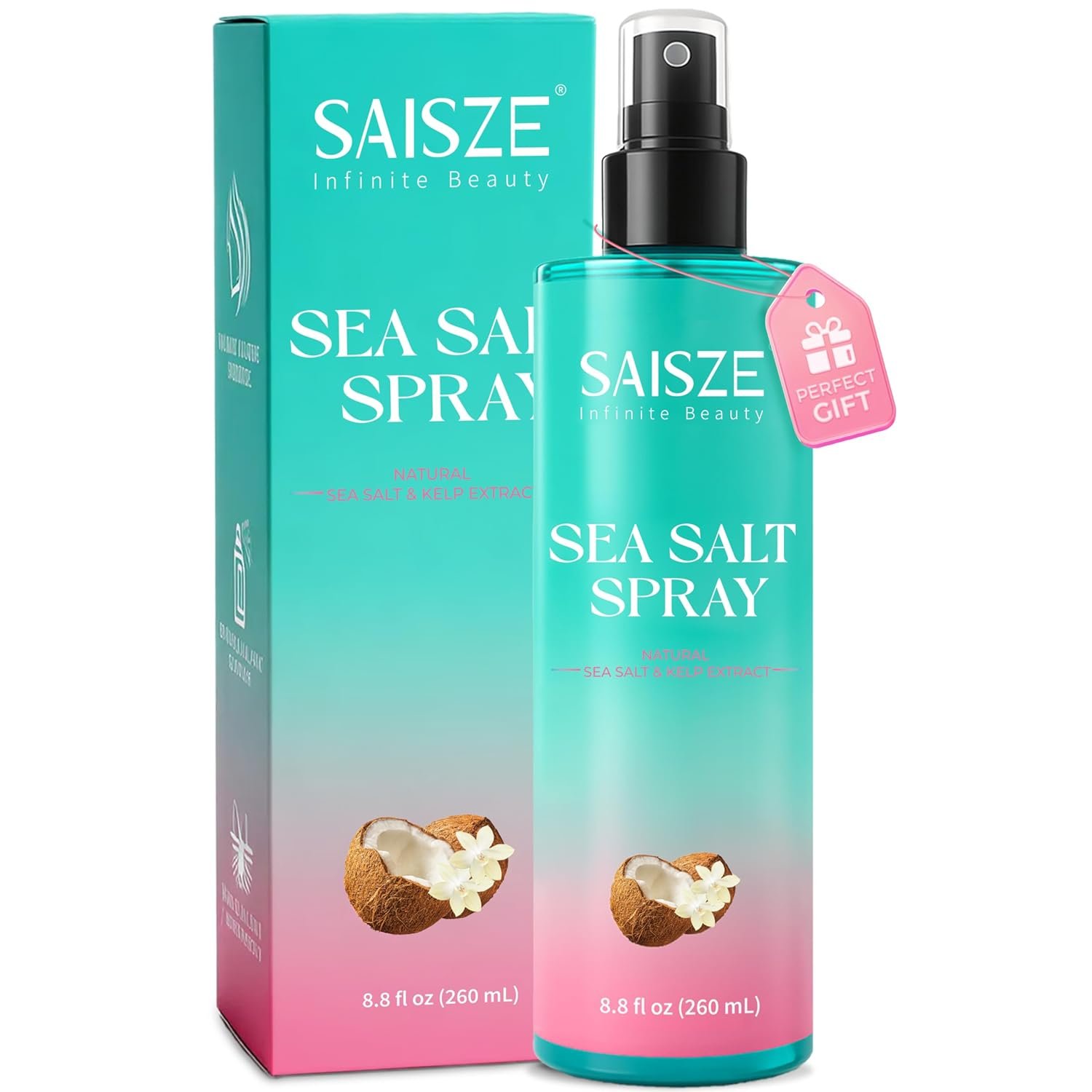 Sea Salt Spray for Women, Travel Essentials, Beach Vacation Essentials, Textured Beach Waves & Volume for Curly Hair, Coconut Surf Spray, Gifts for Teen Girls, 8.8 oz