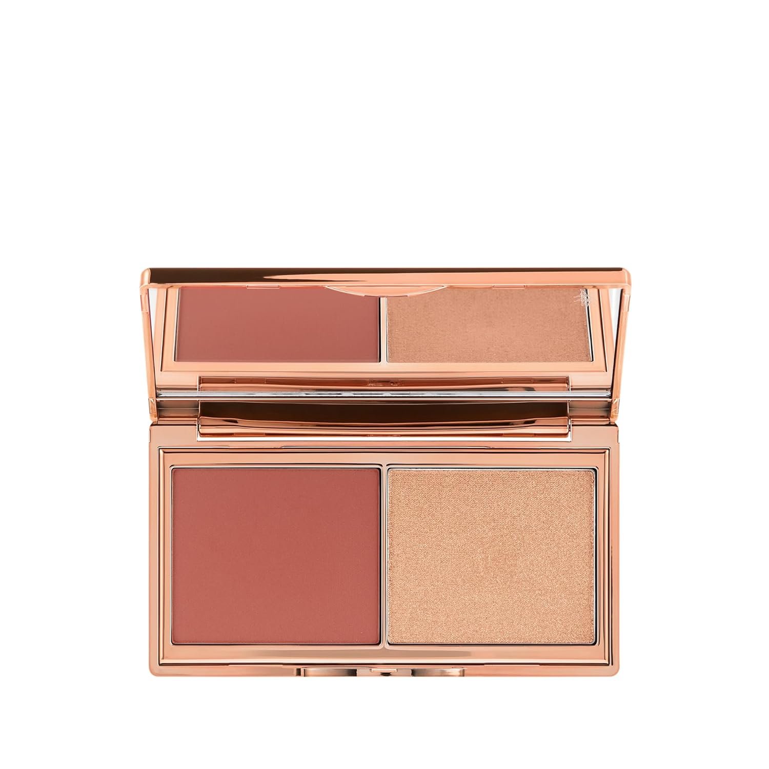 Charlotte Tilbury Mini Hollywood Blush & Glow Glide Palette, Powder Blush & Highlighter Compact, Face Makeup Duo, Travel Size Makeup Palette