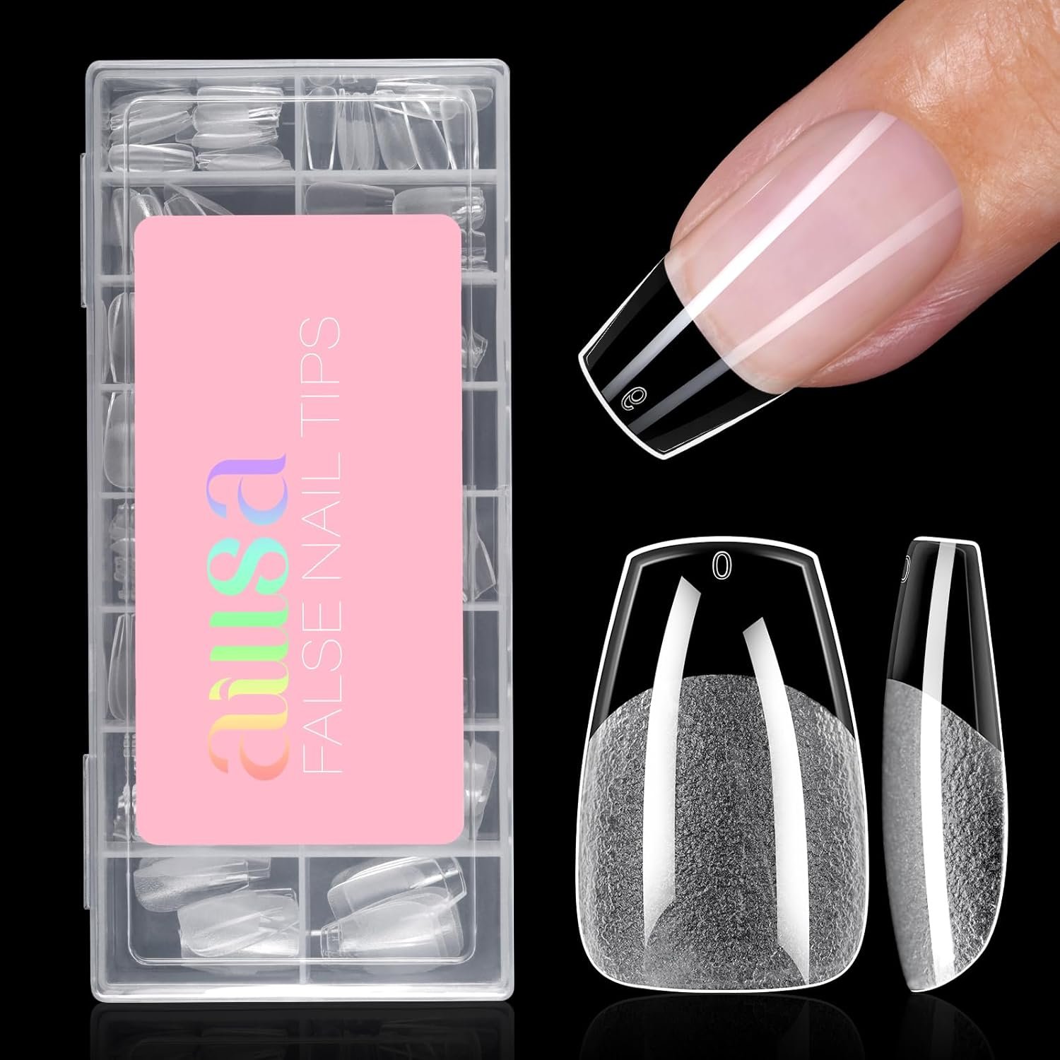 AILLSA Short Coffin Nail Tips for DIY Beginners – 15 Sizes 120pcs Half Matte False Nail Tips Pre-shaped Short Nails Tips, Acrylic Fake Press on Nails Extension