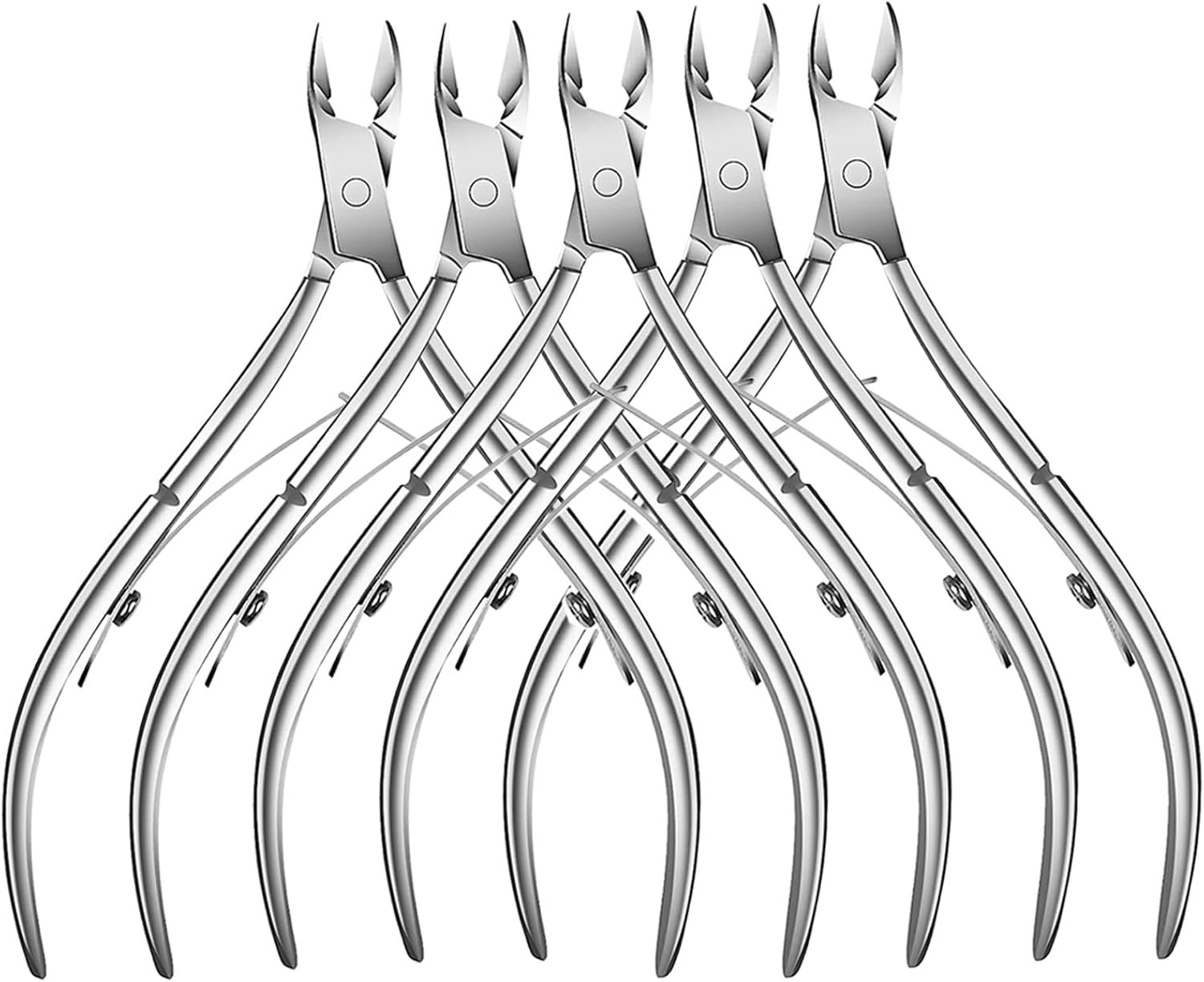 5 Packs Cuticle Trimmer, Cuticle Nippers Professional Stainless Steel Cuticle Cutter Clippers Cuticle Remover, Pedicure Manicure Tools for Fingernails and Toenails