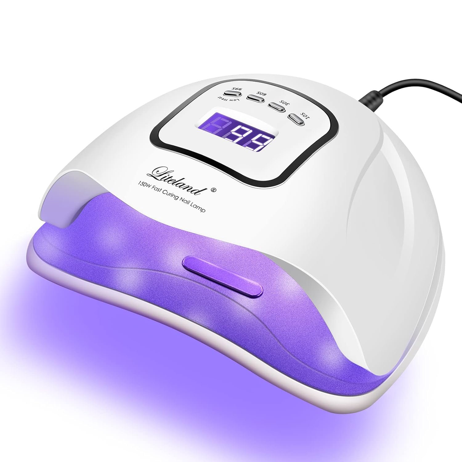 Liteland UV Gel Nail Lamp,150W UV Nail Dryer LED Light for Gel Polish-4 Timers Professional Nail Art Accessories,Curing Toe Nails