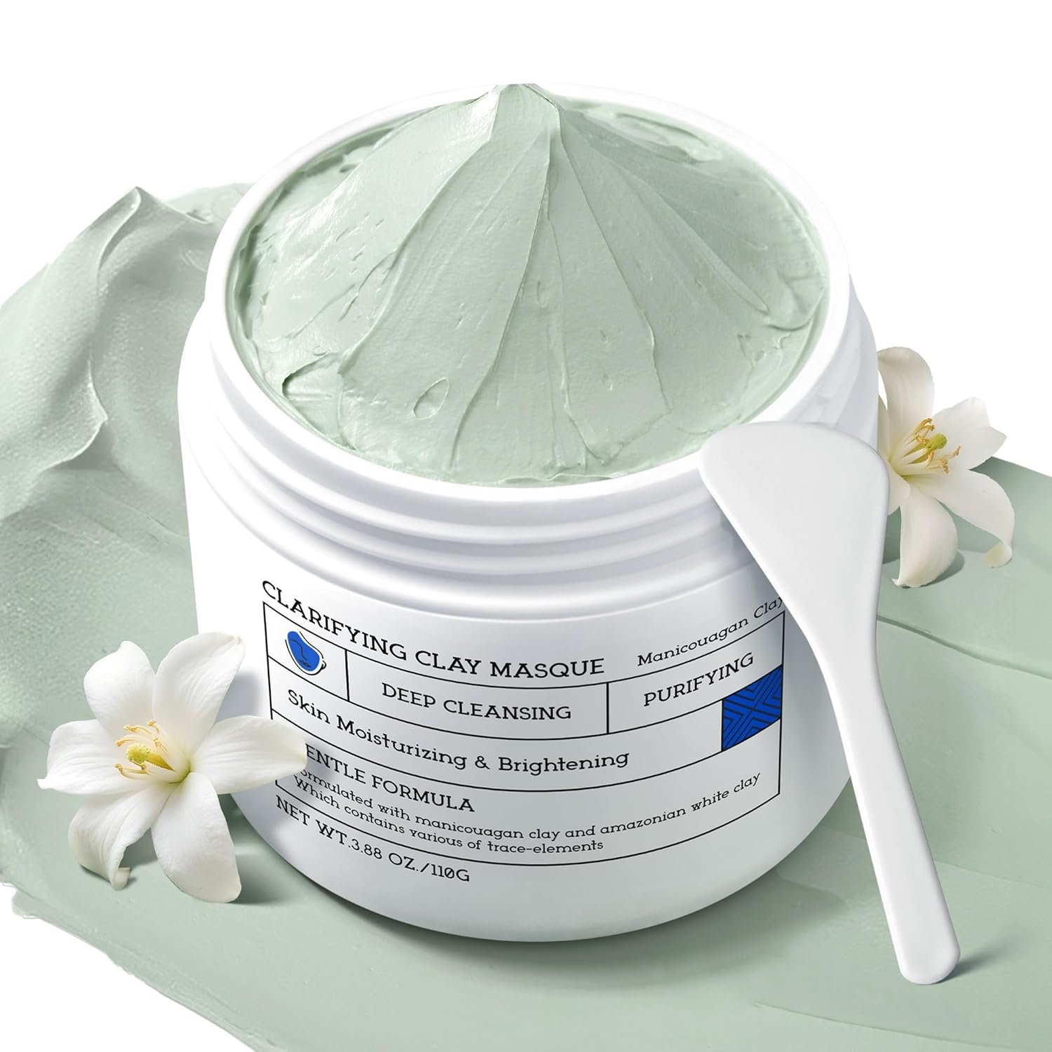 NING DERMOLOGIE Tembusu Essence Clay Mask for Face & Sensitive Skin: Triple Mud Formula with Tembusu Extract, Deep Cleansing Pore, Oil Control, Texture Refining, Blackhead Removal – 3.88 Oz