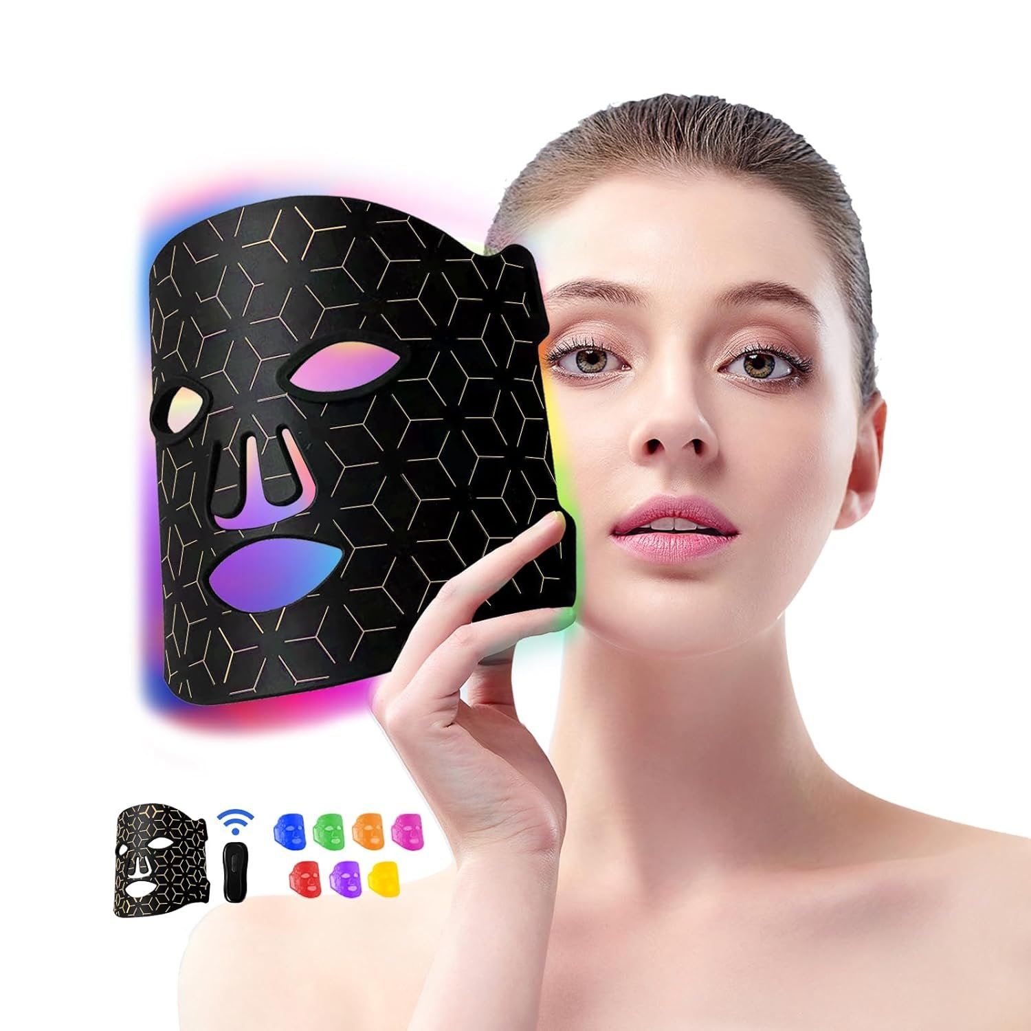 Red Light Therapy Mask for Face – FSA/HSA Eligible, 7-Color Skin Rejuvenation Facial Mask with 400 LEDs, 850nm Infrared, 2000mAh Remote – Anti-Aging, Acne, Wrinkle Care at Home