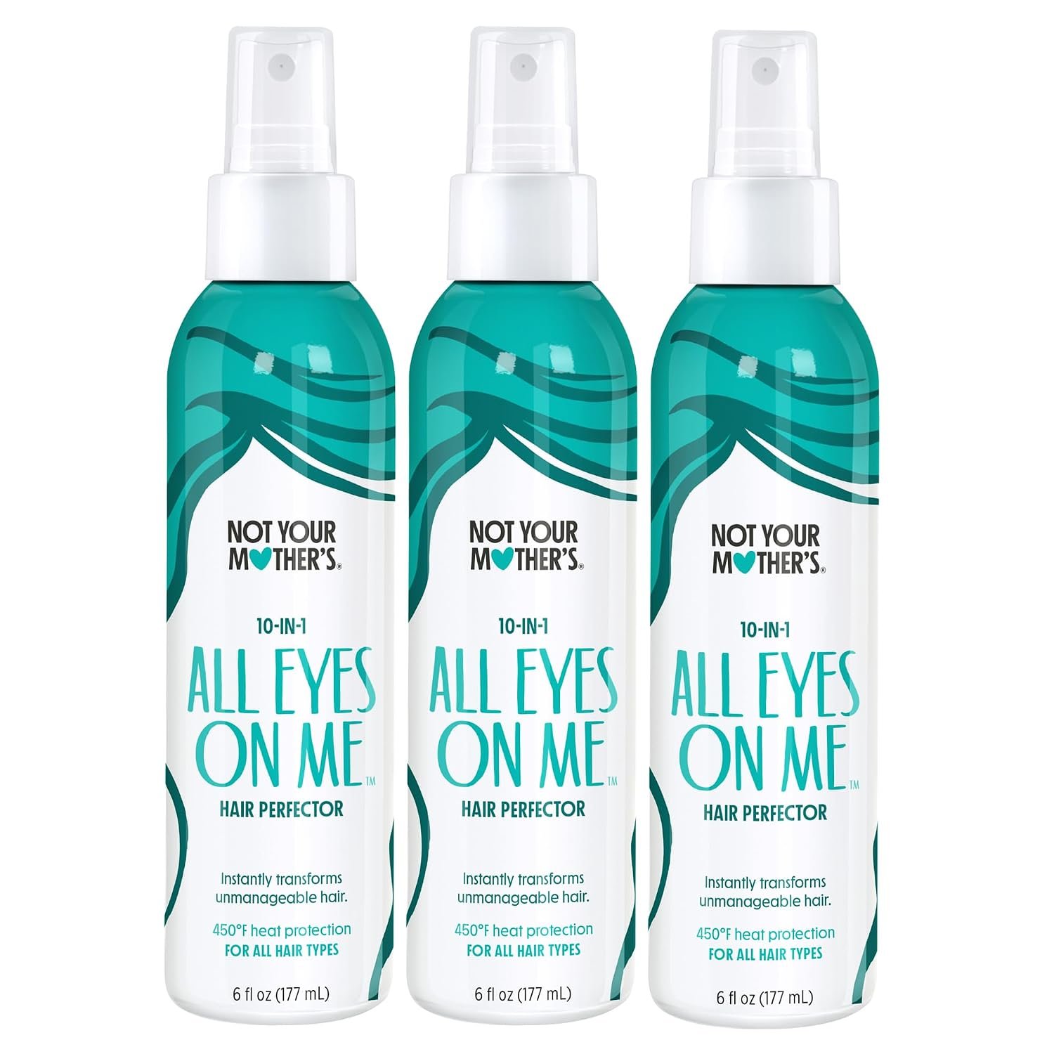 Not Your Mother’s All Eyes On Me 10-In-1 Hair Perfector (3-Pack) – 6 fl oz – Heat Protectant for Hair – Moisturizing Detangler Spray and Frizz Control