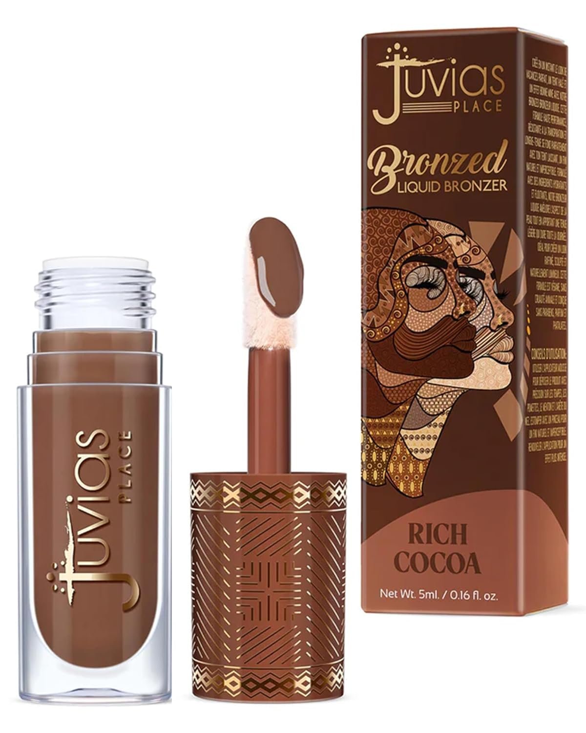 Juvia’s Place Bronzed Liquid Bronzer – Rich Cocoa – Liquid Bronzer for Face with Silky Blendable Texture – Buildable Coverage for Natural Contour & Dimension – Easy-to-Blend, Patch-Proof Formula