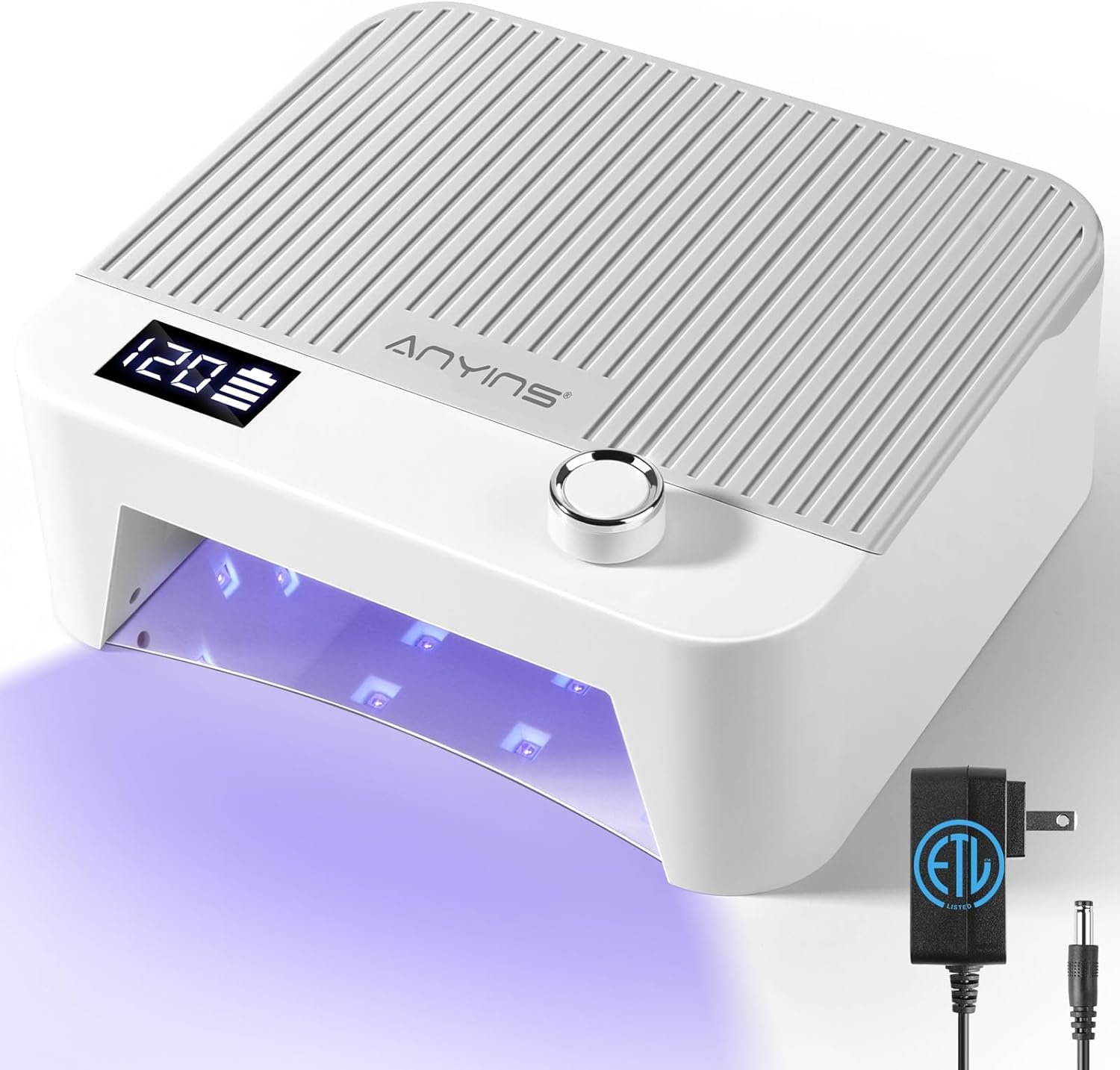 UV Nail Lamp 120W, Professional UV LED Lamp for Gel Nails Long-Lasting 30Pcs Beads Cordless Gel Nail Light, Fast & Even Curing All Gel Polish with Smart Auto-Sensor for Home Salon DIY Grey