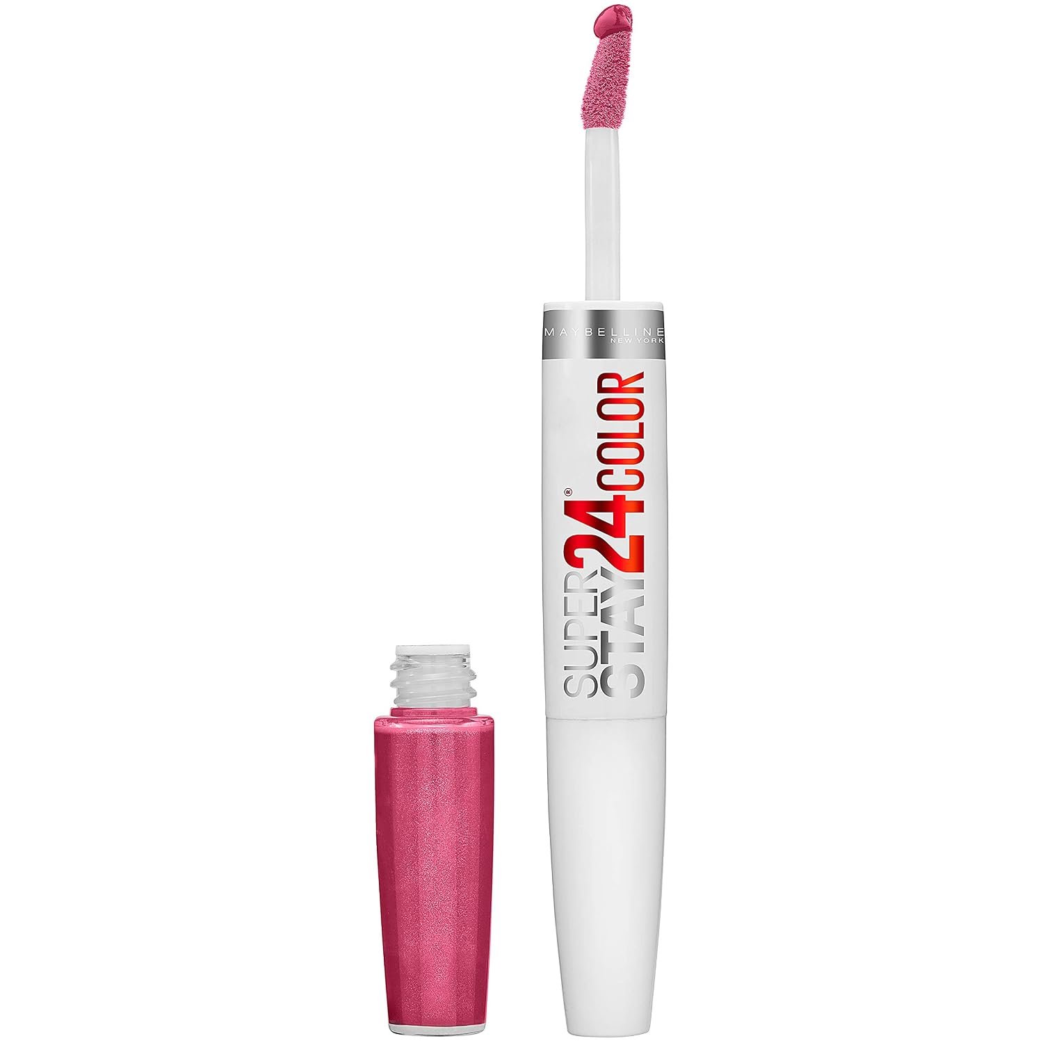 Maybelline Super Stay 24, 2-Step Liquid Lipstick Makeup, Long Lasting Highly Pigmented Color with Moisturizing Balm, Wear On Wildberry, Mauve Pink, 1 Count
