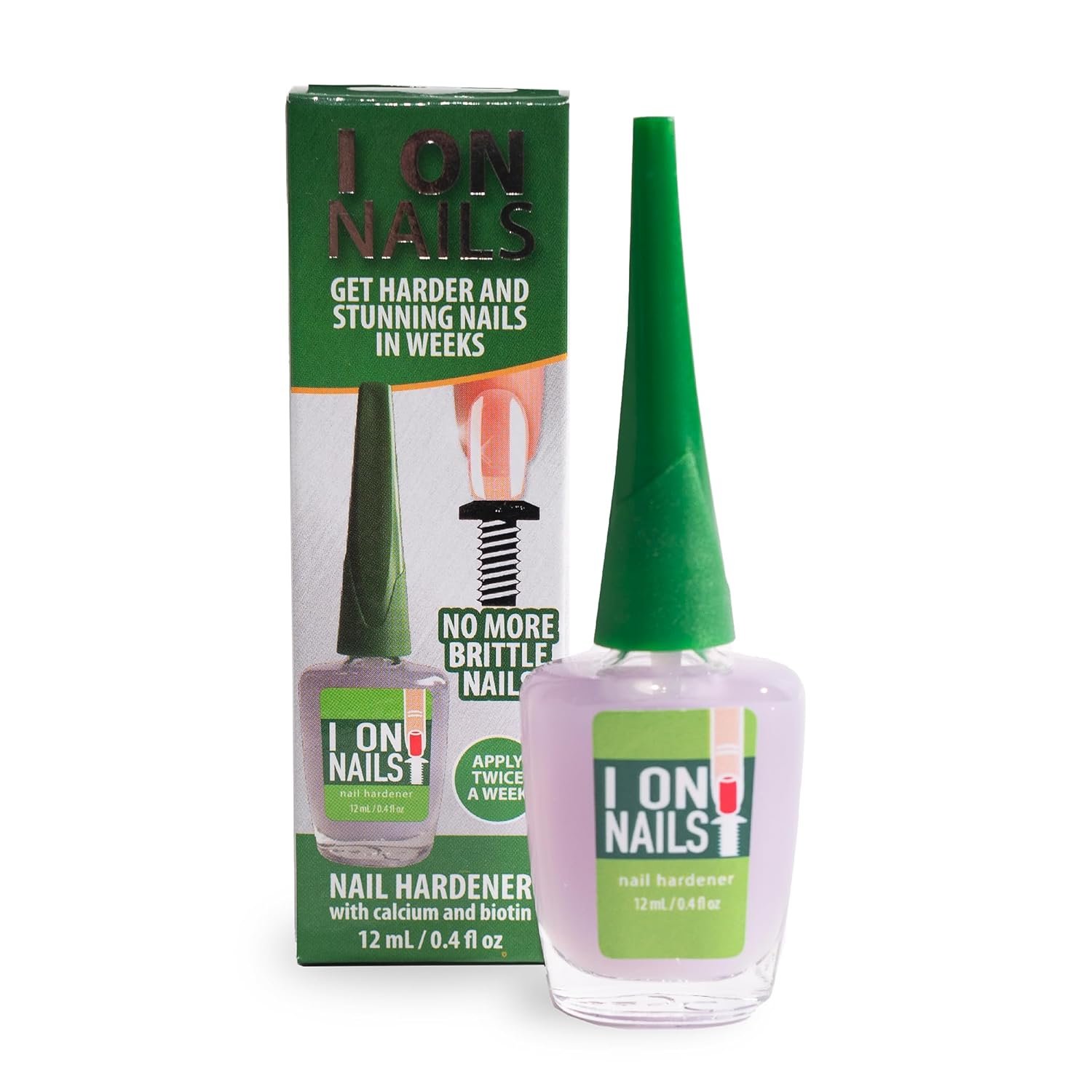 I On Nails: Ultimate Nail Strengthener, Growth & Repair, Clear Polish Hardener, Keratin Treatment for Damaged Nails – Hard as Nails Elixir.