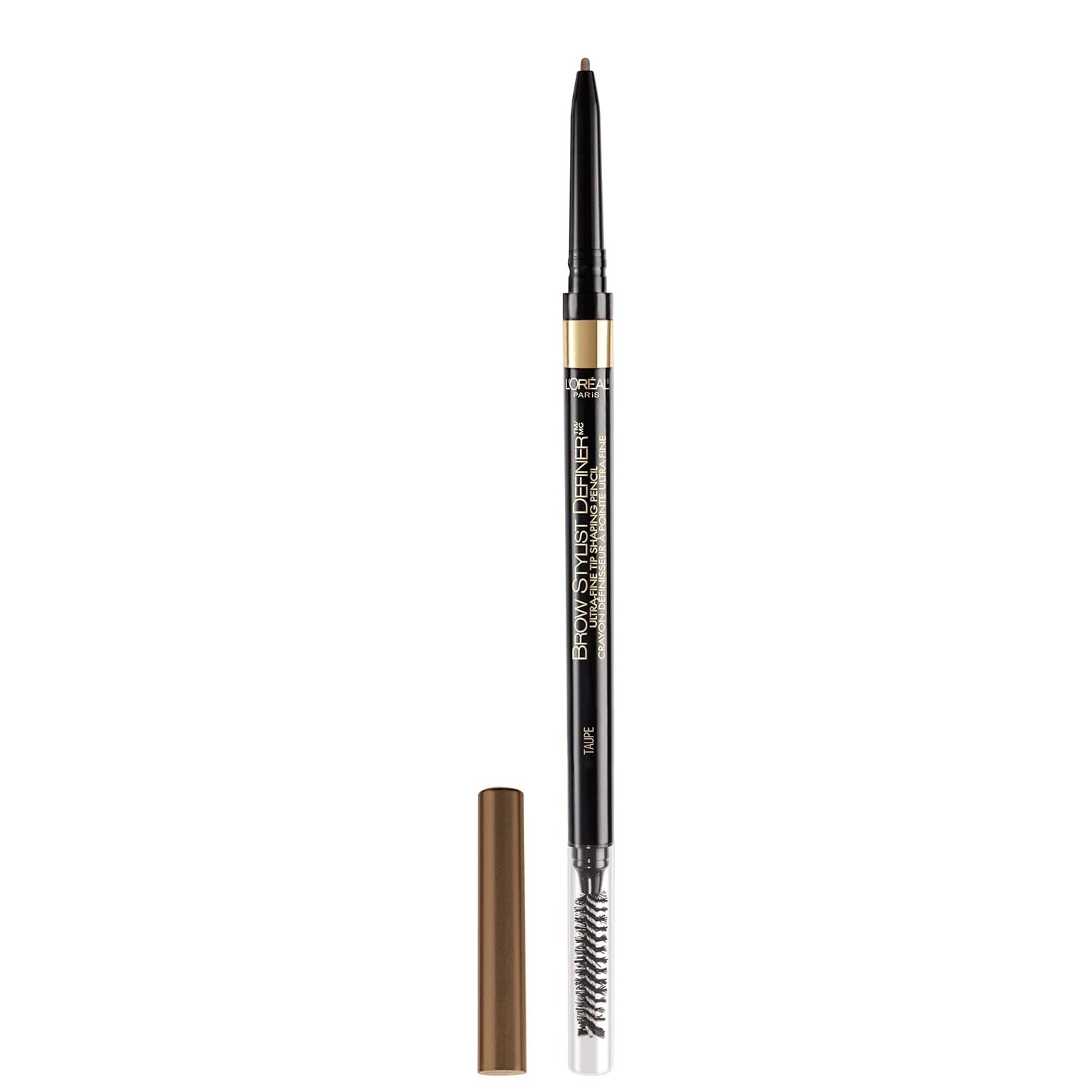 L’Oreal Paris Makeup Brow Stylist Definer Waterproof Eyebrow Pencil, Ultra-Fine Mechanical Pencil, Draws Tiny Brow Hairs and Fills in Sparse Areas and Gaps, Taupe, 0.003 Oz