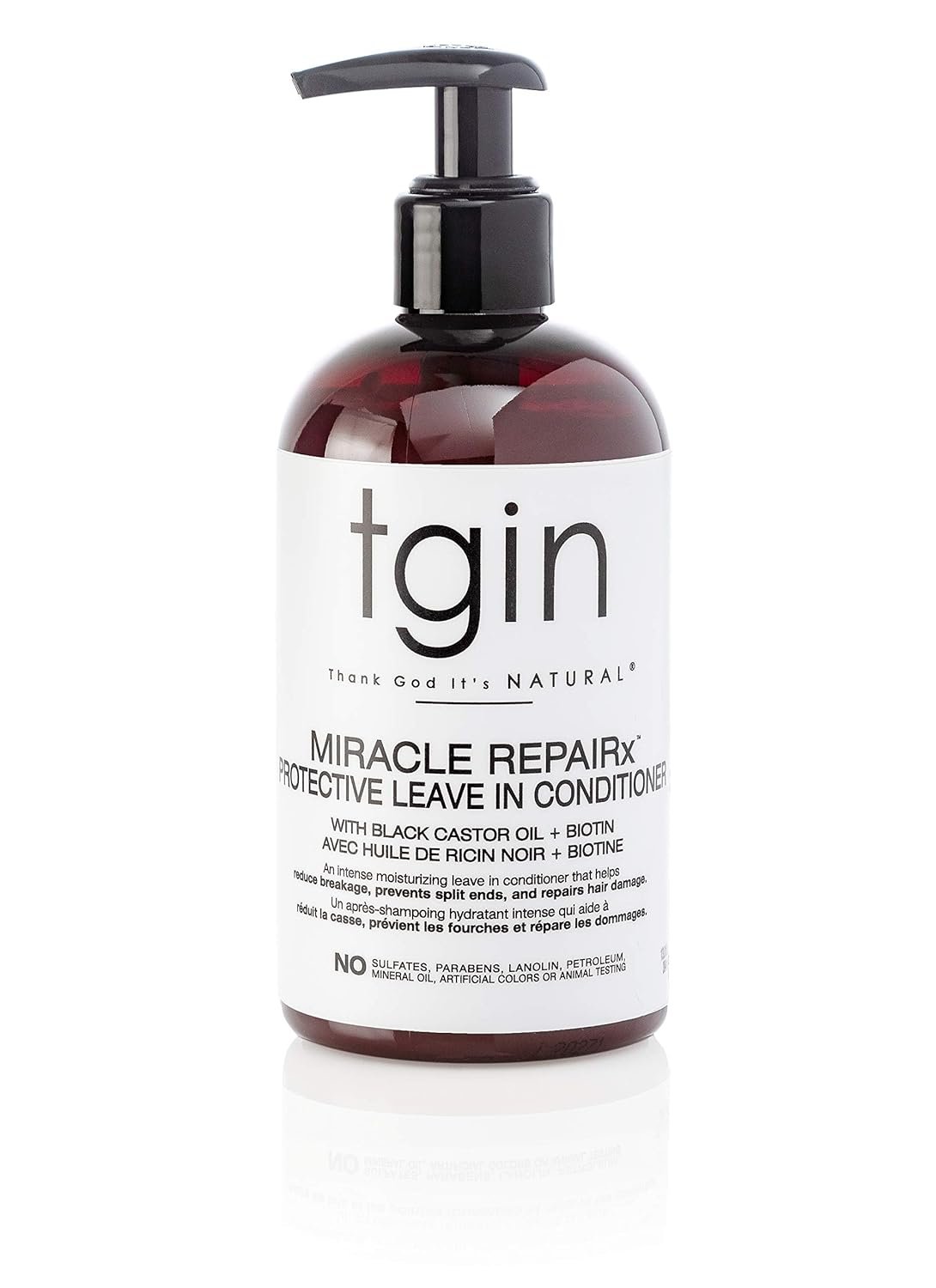 Thank God It’s Natural tgin Miracle RepaiRx Protective Leave In Conditioner for Curly, Coily, Wavy Hair includes Biotin, Black Castor Oil, Repairs, Restores Damaged, Color-Treated Hair, 13 oz