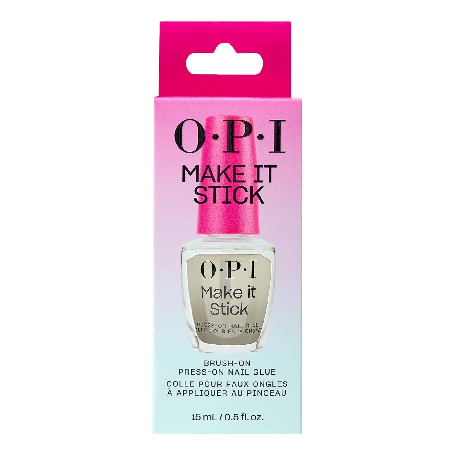 OPI Make It Stick | Nail Adhesive Glue & Press-On Tabs | Up to 14 Days of Wear for Press-On Nails | Fast Drying, Mess-Free Application | Vegan Formula