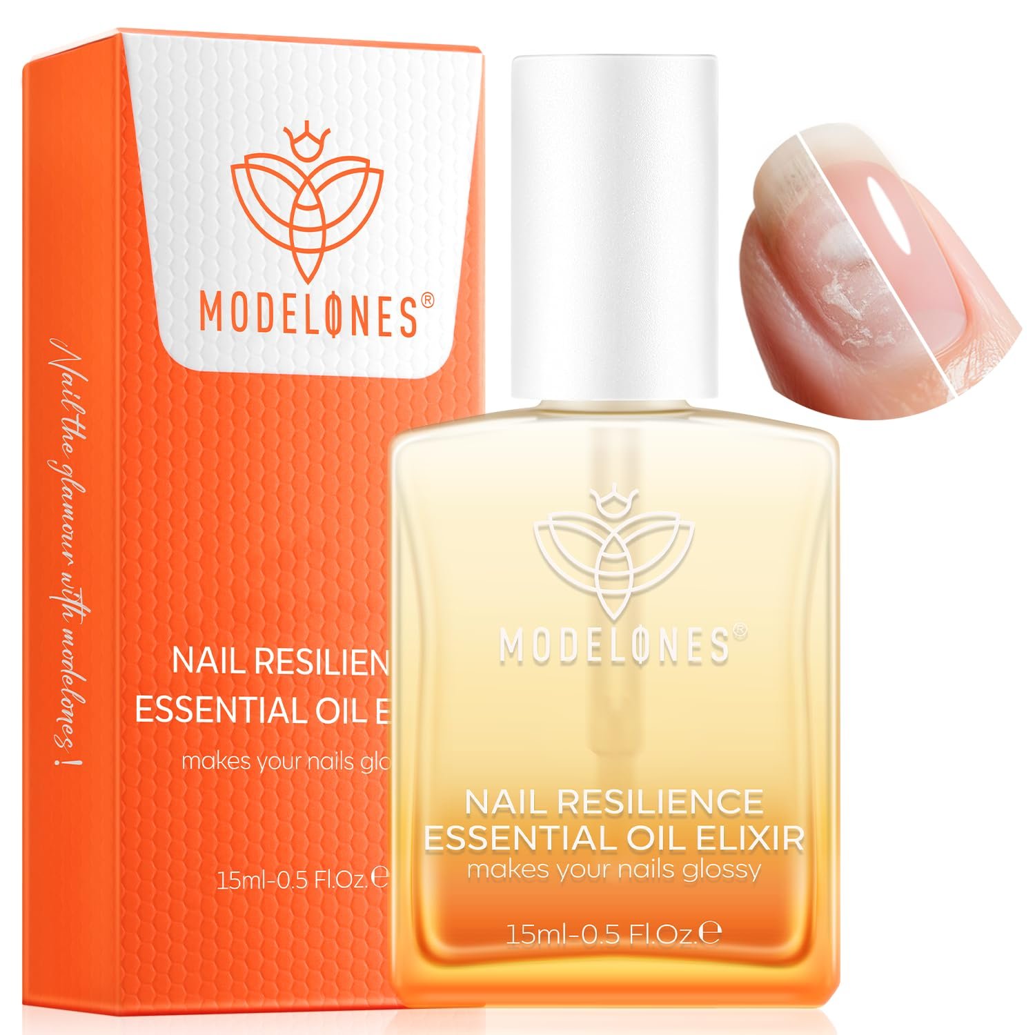 modelones Nail Strengthener and Growth Clear Nail Repair for Damaged Nails Hardener Extra Strong and Growth Toenails and Nail Repair Mode Gifts for Women 15ml 0.51 Fl Oz