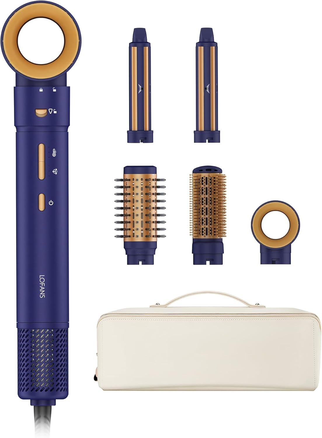 5 in 1 Multi Hot Air Styler Wrap, 110,000 RPM High-Speed Hair Dryer Brush with Auto Wrap Curlers & Blow Dryer Brush, Fast Drying & Frizz-Free Styling, No Heat Damage for Women