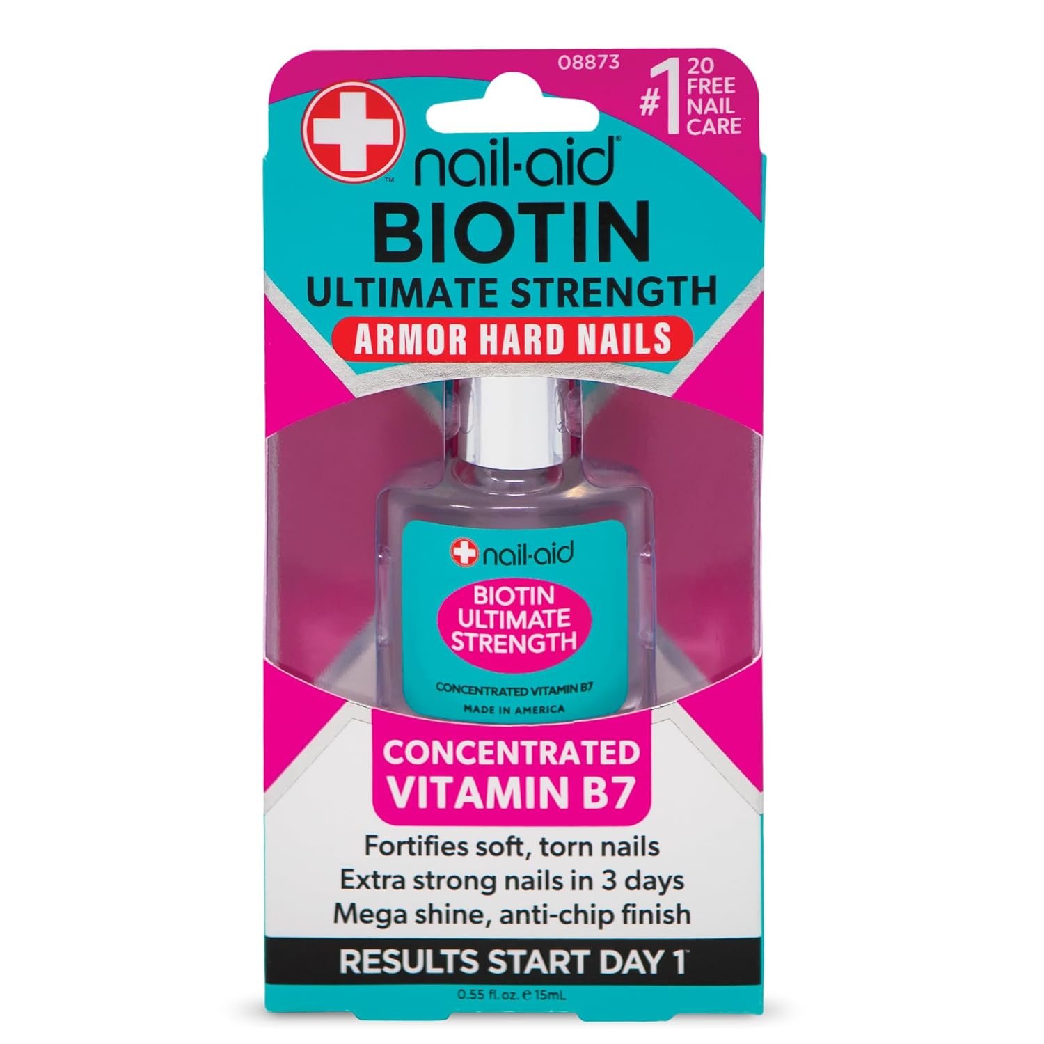Nail-Aid Biotin Ultimate Strength Nail Strengthener – Vitamin B7 Treatment for Weak, Thin & Peeling Nails – Helps Grow Stronger, Harder, Longer Natural Nails in 3 Days