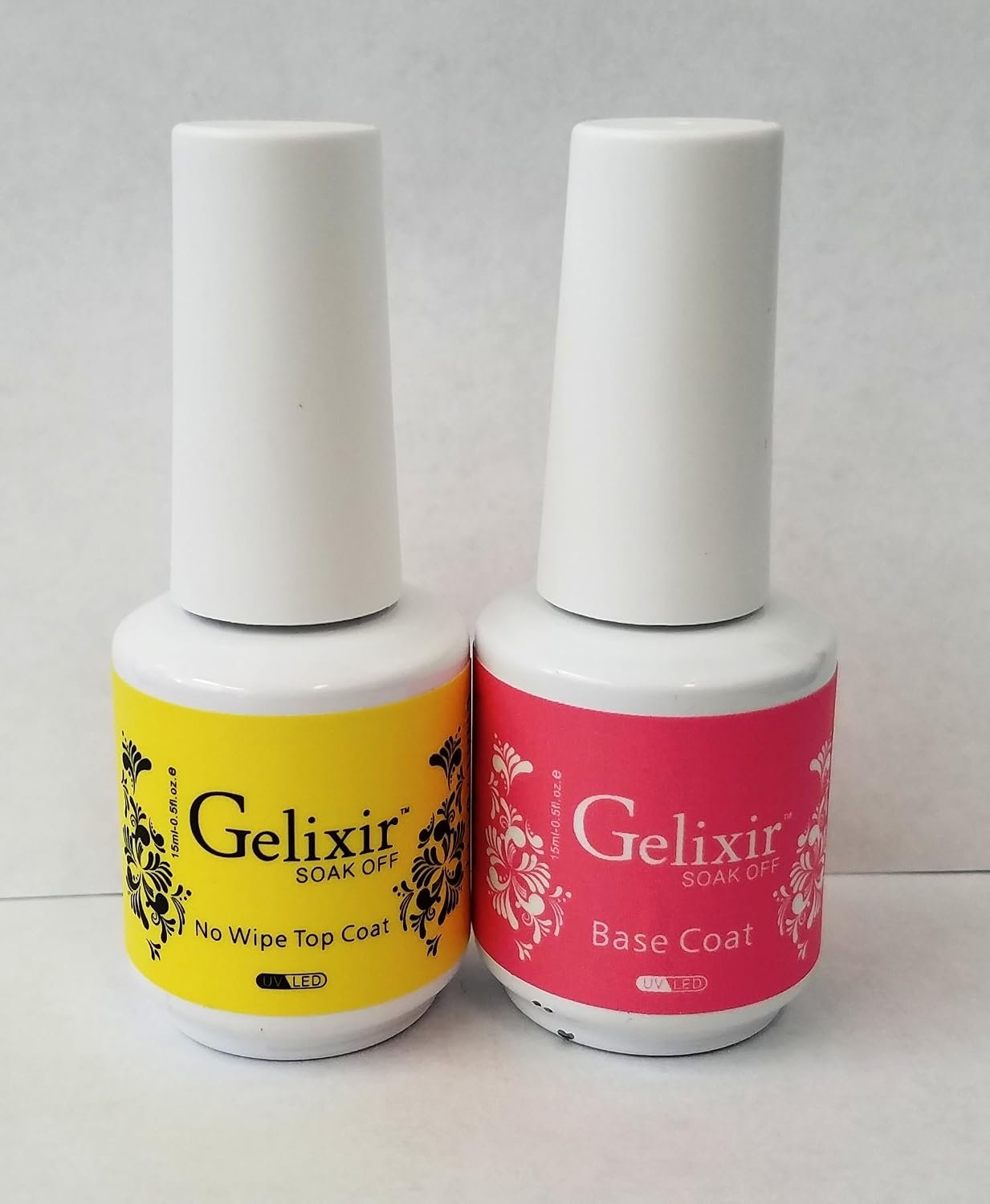 GELIXIR – Soak Off Gel Base & No-Wipe Top Coat – .5 Oz / 15 mL