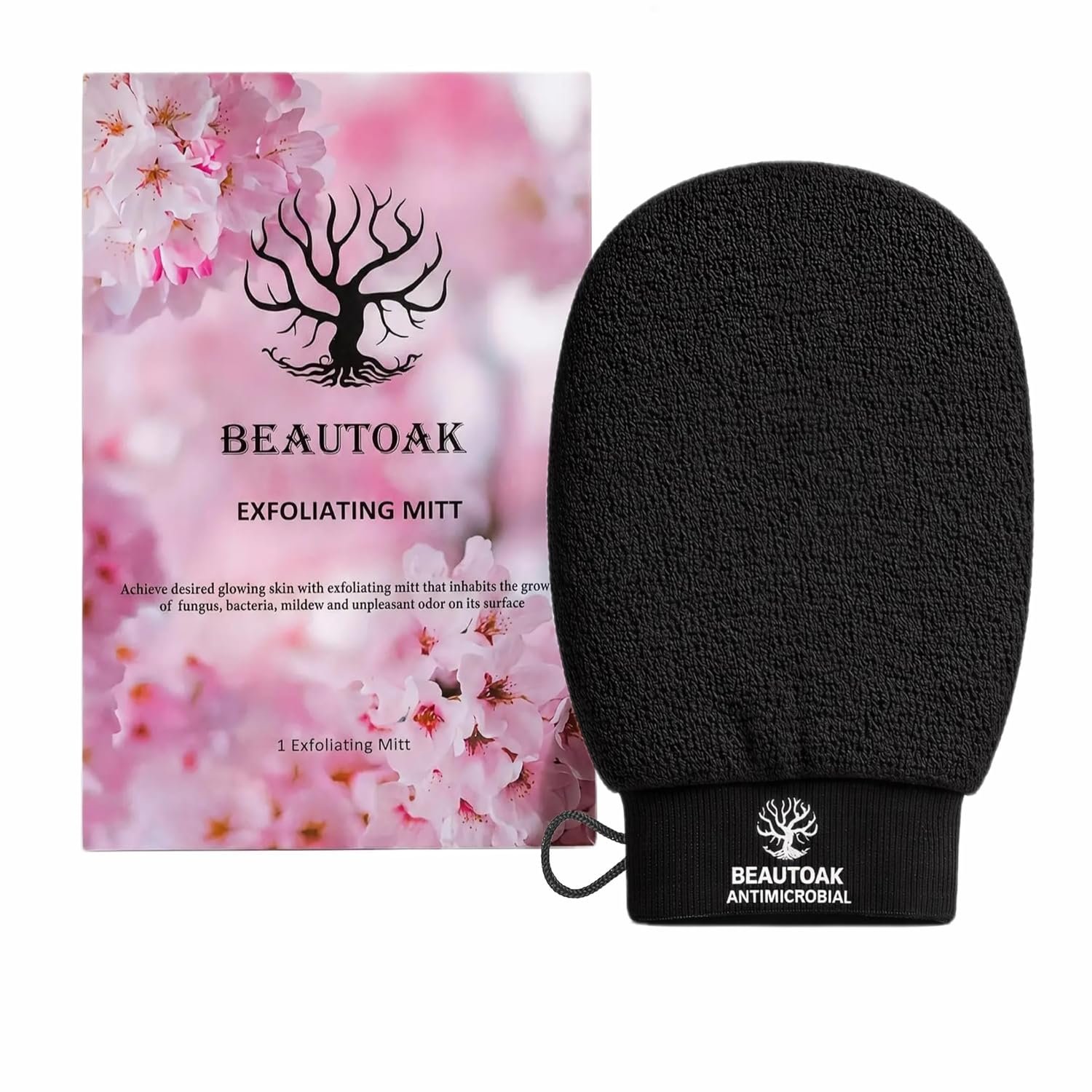 Antimicrobial Korean Exfoliating Mitt for Shower with Smell Protection – Exfoliating Glove Body Scrubber – Skin Exfoliator & Dead Skin Remover for body (1 Pack)