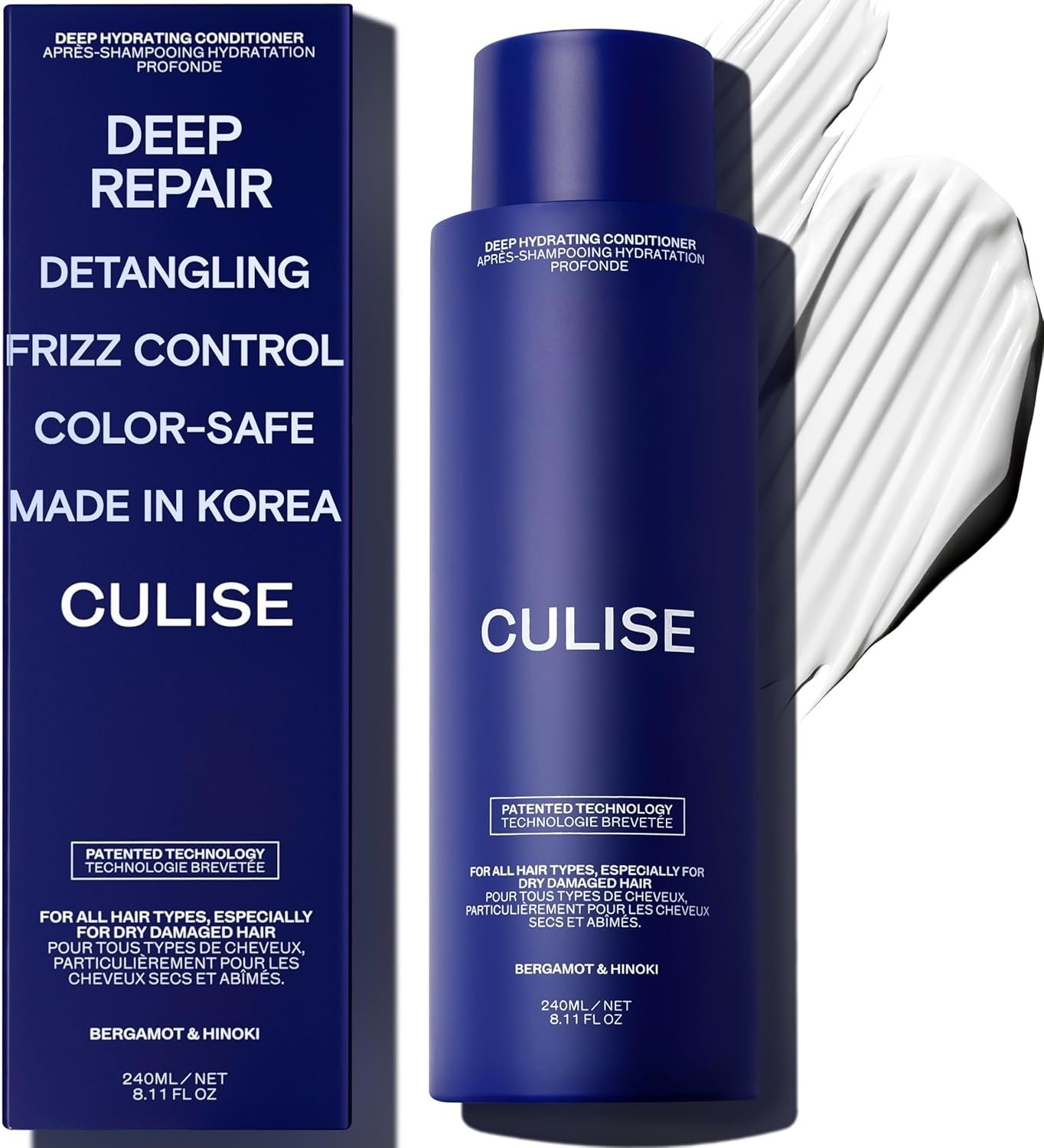 Korean Hydrating Conditioner for Dry Damaged Color-Treated Hair – Detangling Deep Conditioner for Women, Rice Ferment, Hyaluronic Acid, Shea Butter, Curly, Wavy, Sulfate-Free, Color-Safe