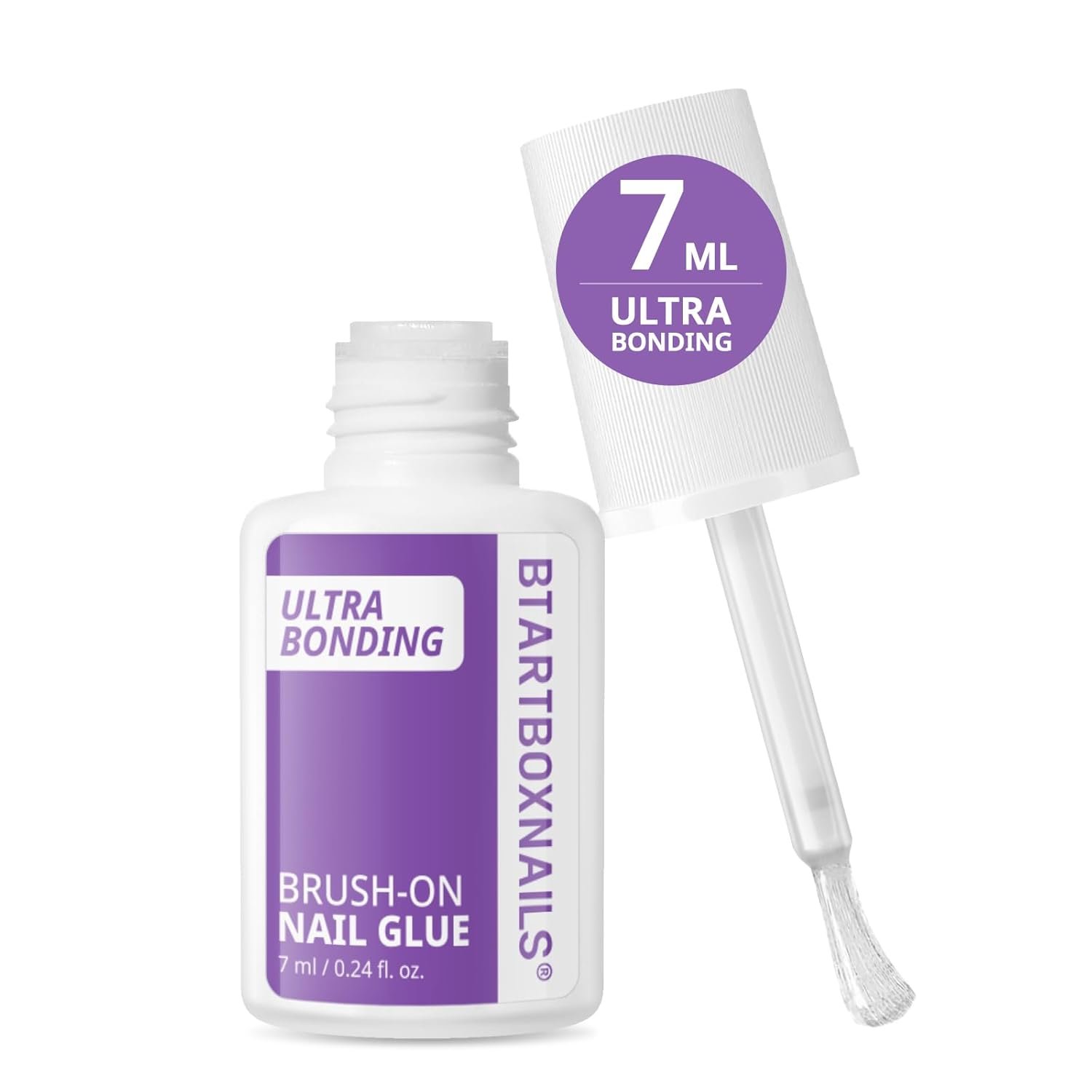 BTArtboxnails Nail Glue for Press Ons – Brush on Glue for Nail Tips & Acrylic Fake Nails, HEMA & TPO-free, Quick Air Dry & Long-Lasting, Mess-Free & Easy Application