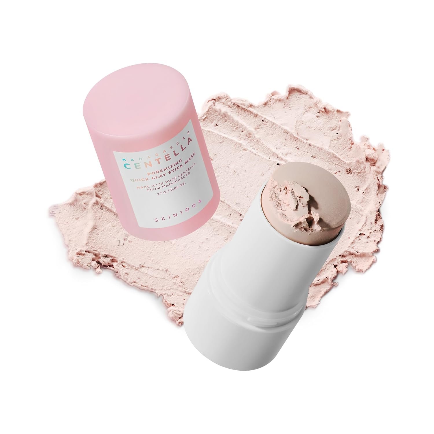 SKIN1004 [Hudson’s Pick] Poremizing Quick Clay Stick Mask, Facial Clay Mask for Pores, Centella Clay Stick for Pore Minimizing, Pink Pore Mud Mask for Sebum Balance, Korean Skin Care, 0.95 oz / 27g