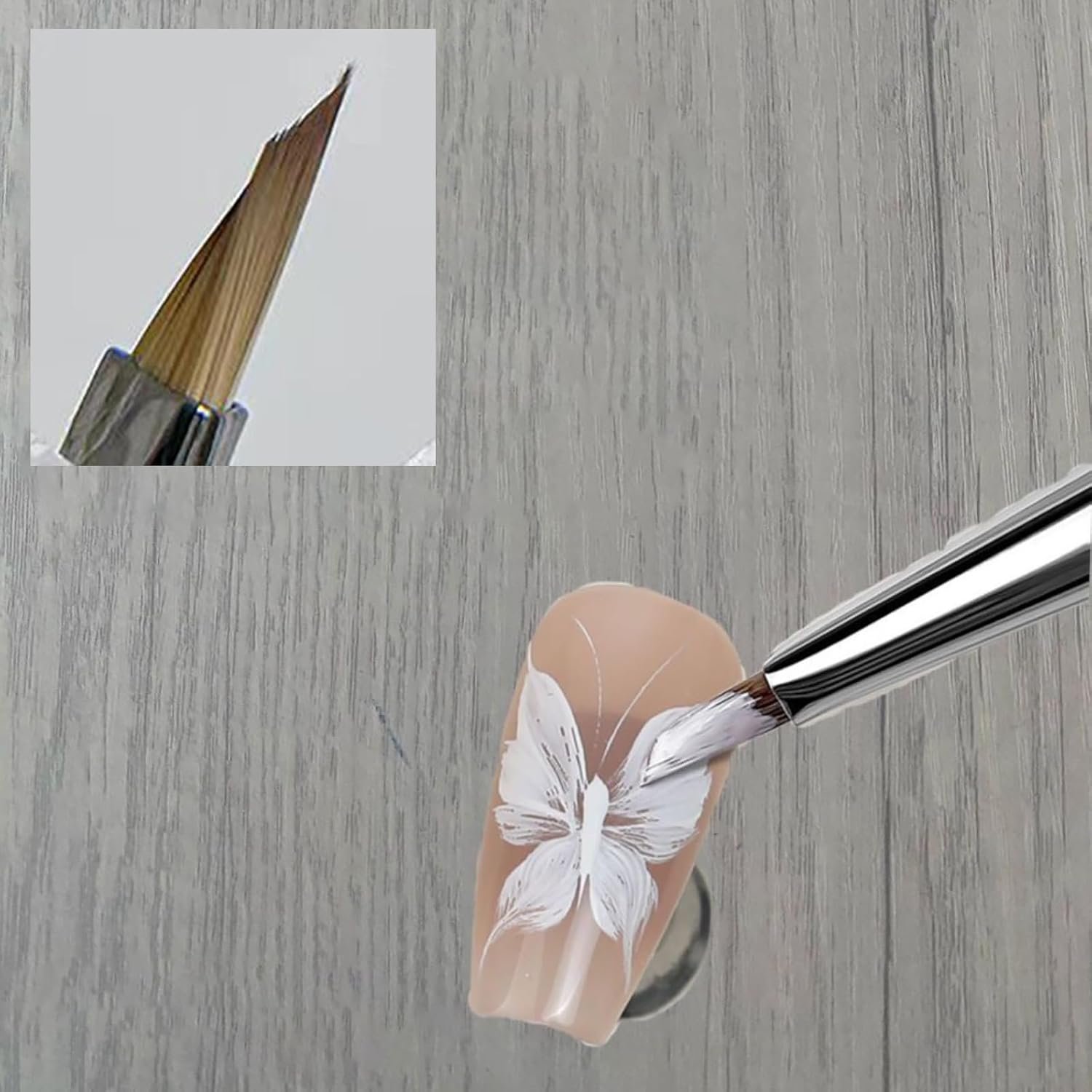 Professional Nail Art Detail Brush, Fine Liner Brush for Floral Design, Drawing Petals and Butterflies, 1 Pack （HHW）
